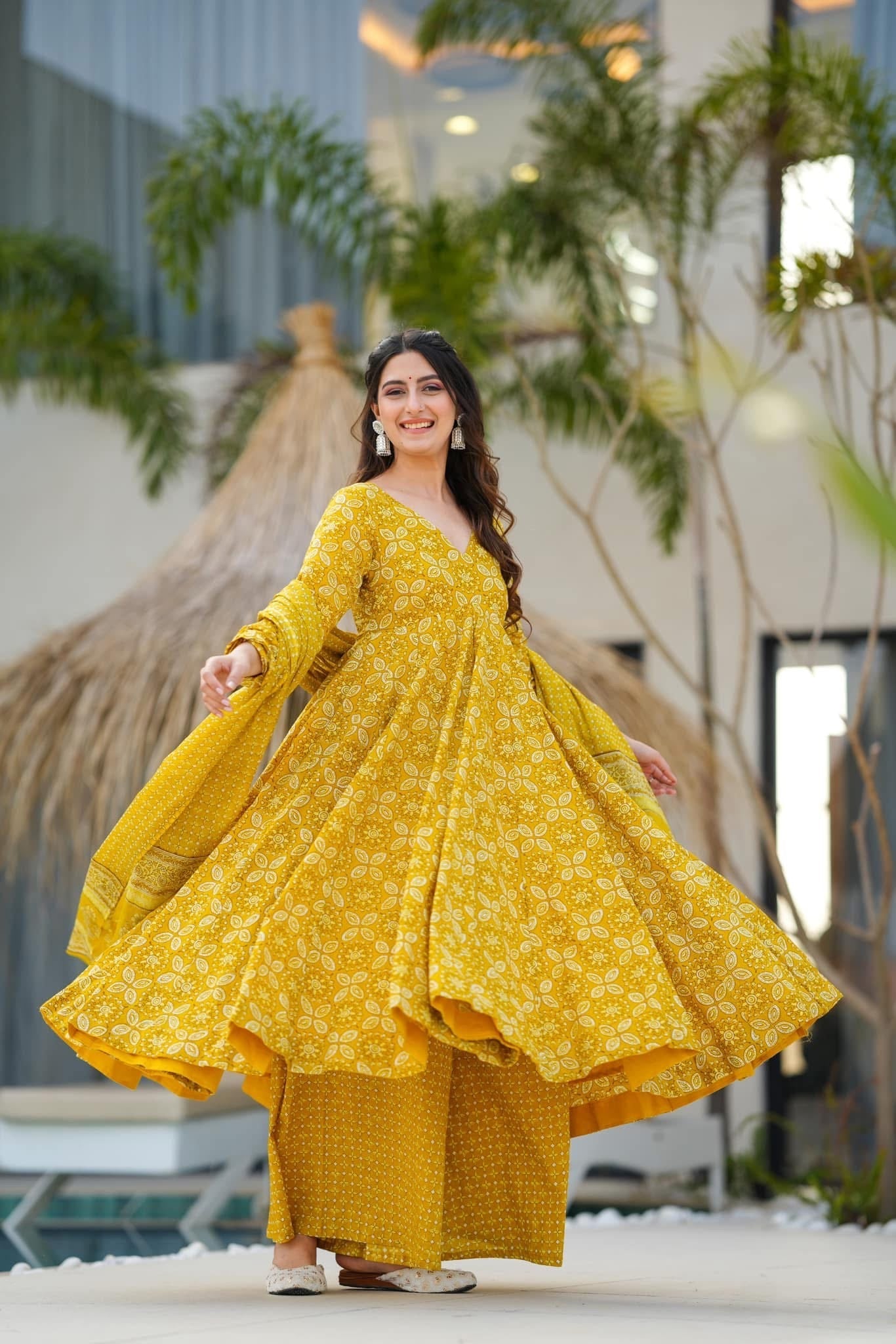 Idaho-o Vastra yellow cotton suit set - view 4