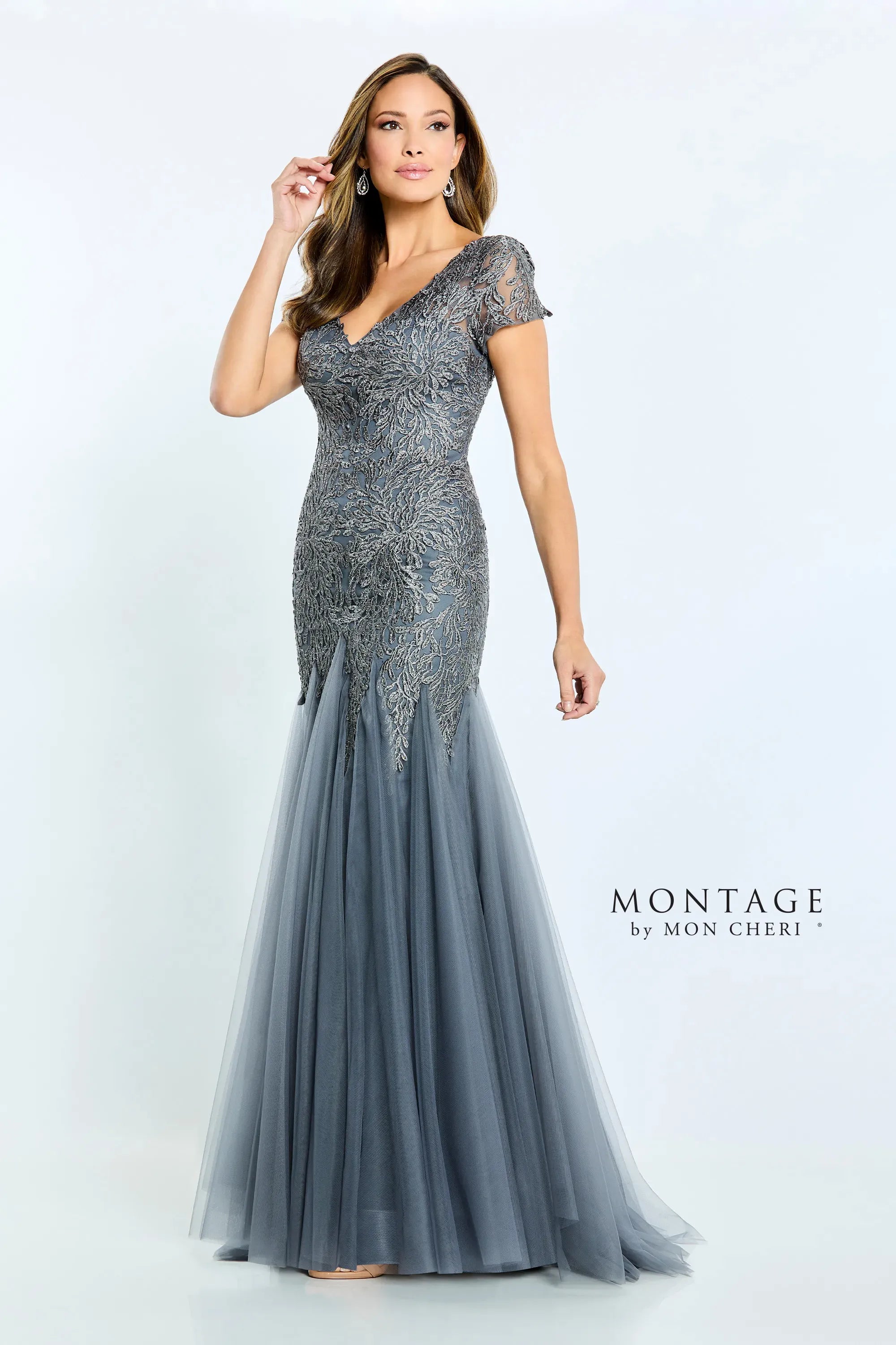 Montage M501 Long Evening Gown Beaded Formal Dress - view 5