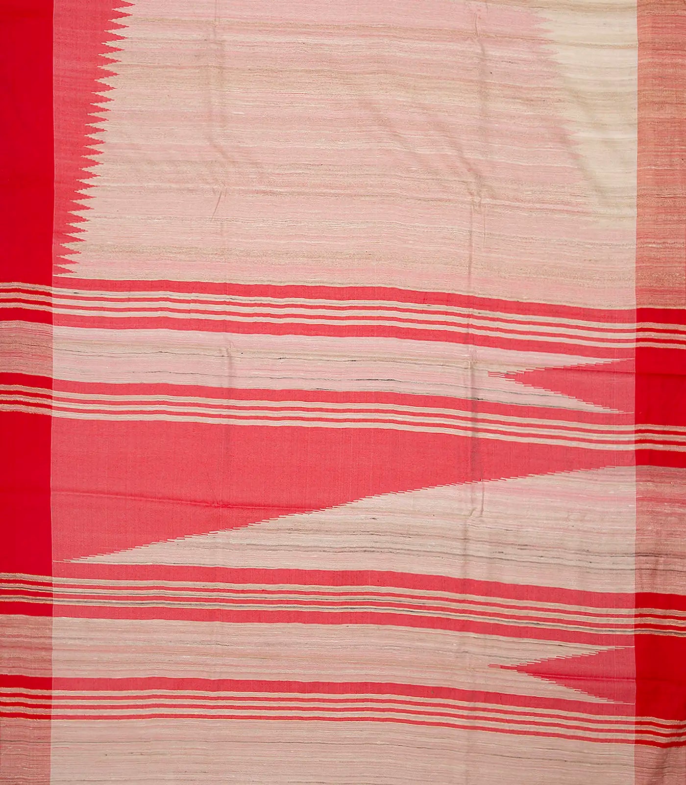 RmKV Red Woven Dupion Silk Saree With Rising Border-Red - view 2