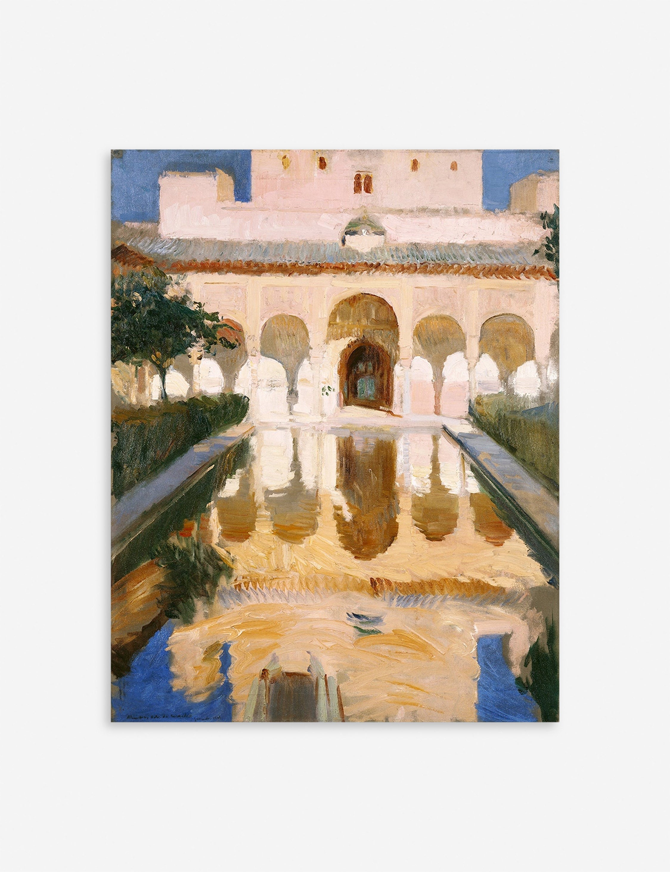 Lulu and Georgia Hall of the Ambassadors, Alhambra, Granada' Wall Art by Joaquin Sorolla y Bastida