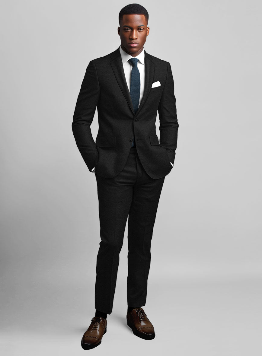 StudioSuits Super Black Satin Wool Suit - view 2