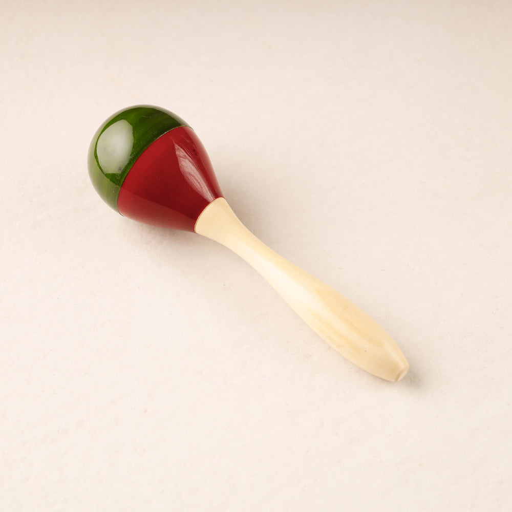 CHANNAPATNA TOYS Egg Rattle - Channapatna Handmade Wooden Toy