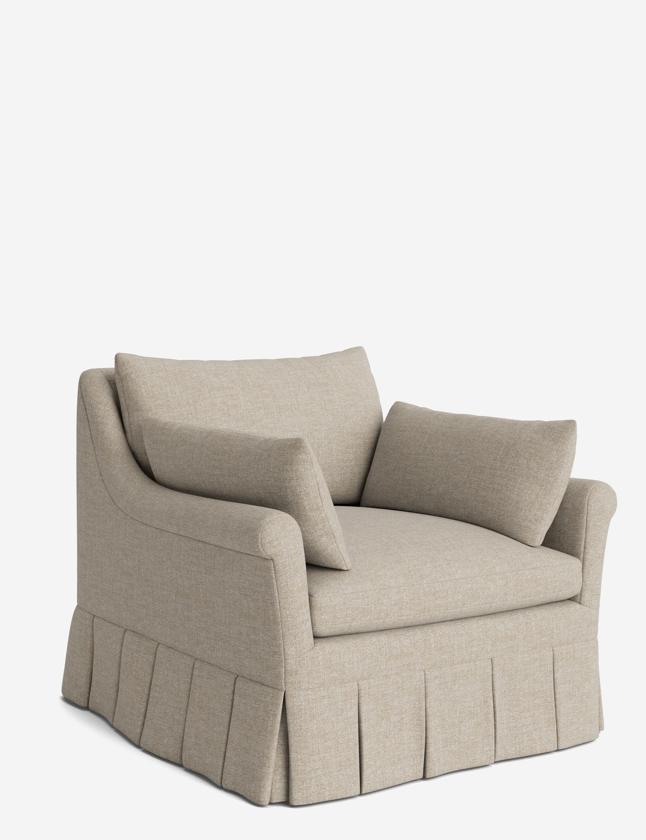 Lulu and Georgia Portola Rolled Arm Luxe Depth Pleated Chair - view 155