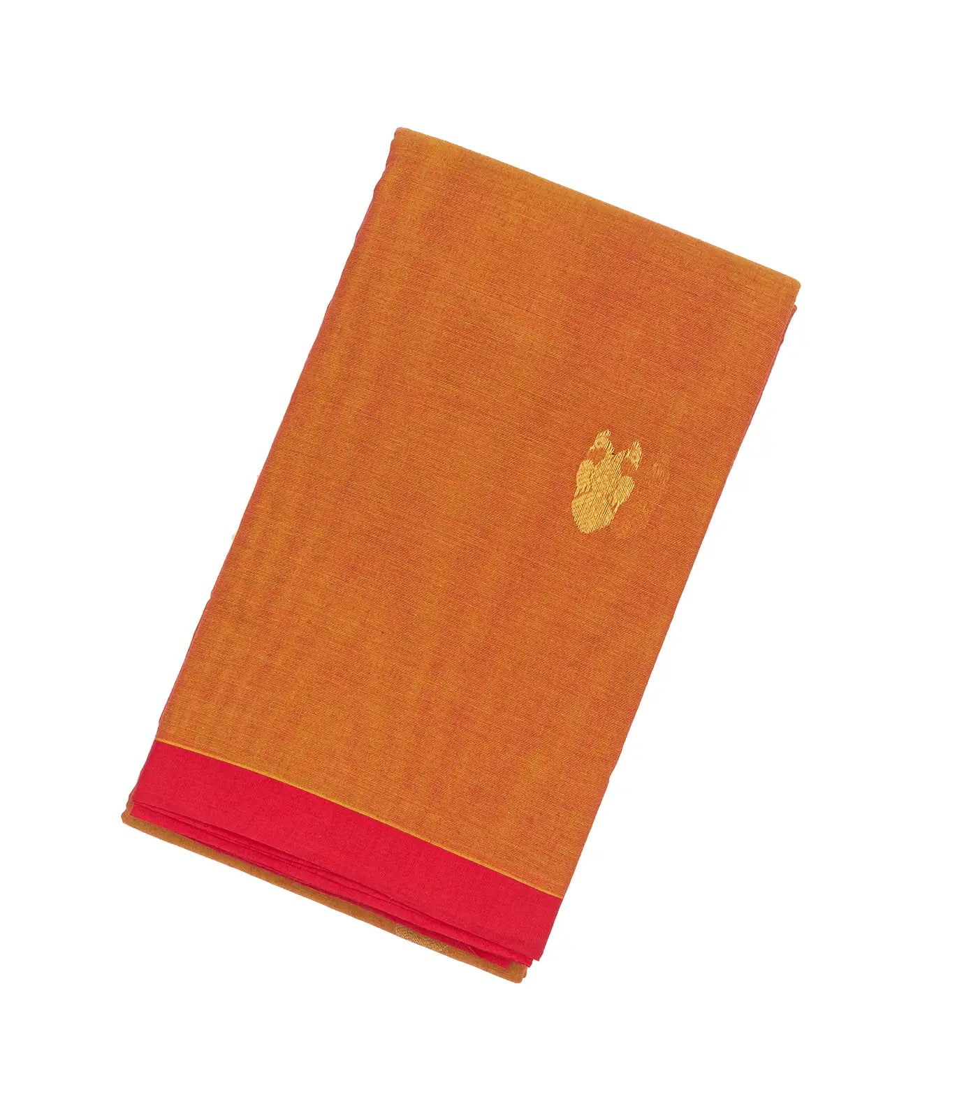 RmKV Mustard Handloom Kanchi Cotton Saree With Gandaberunda Buttas