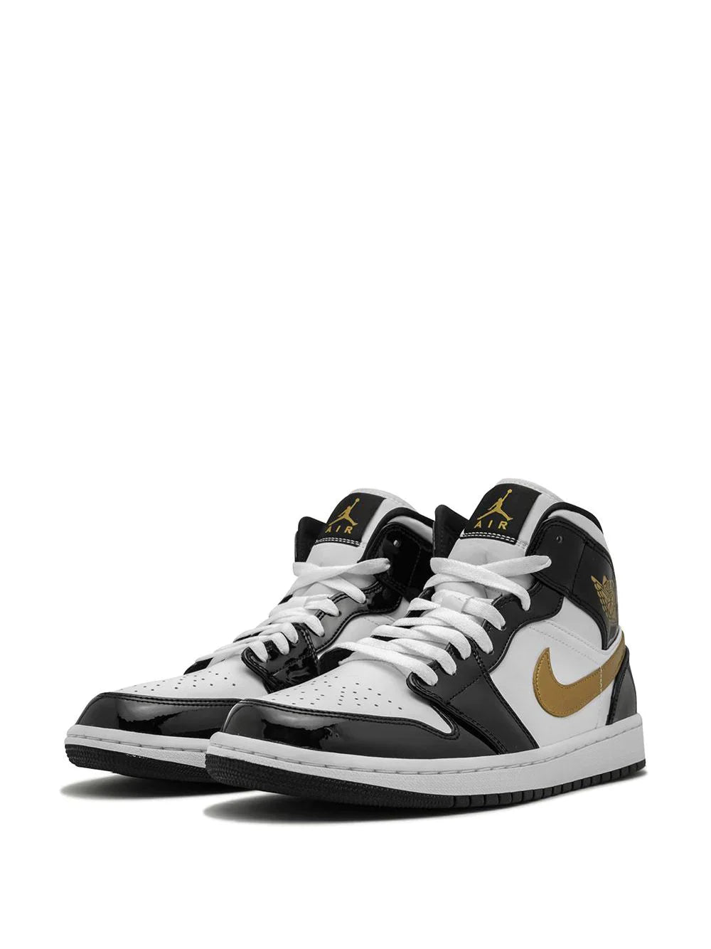 Cop Underdog Air Jordan 1 Mid Patent Black Gold
