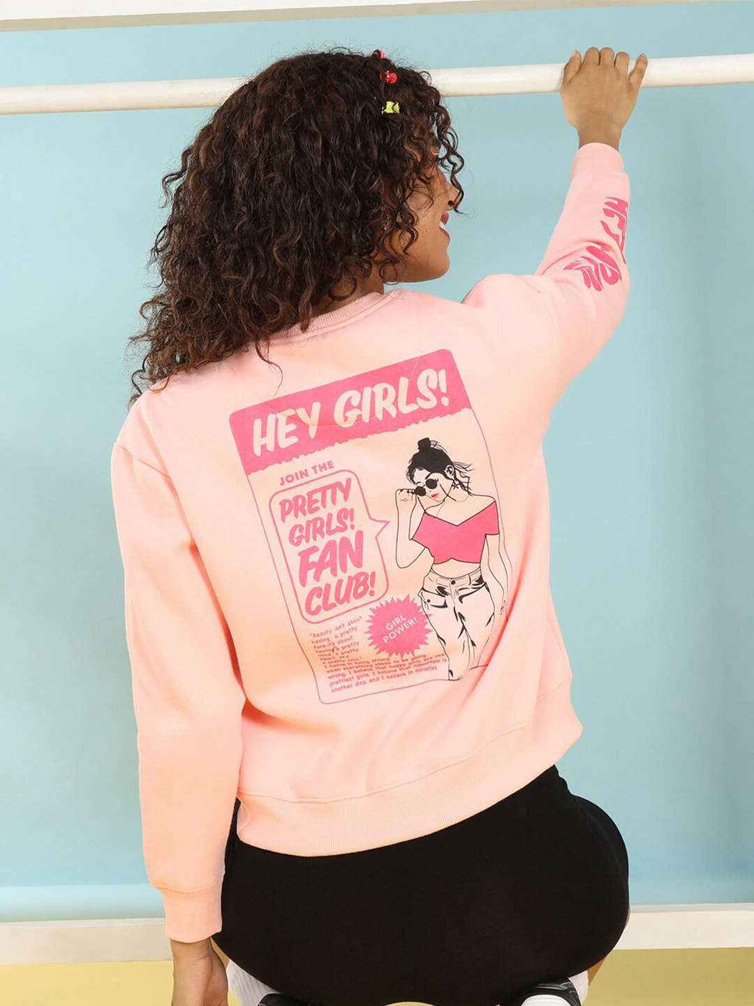 Freehand By The Indian Garage Co Women's Back Printed Regular Fit Sweatshirt