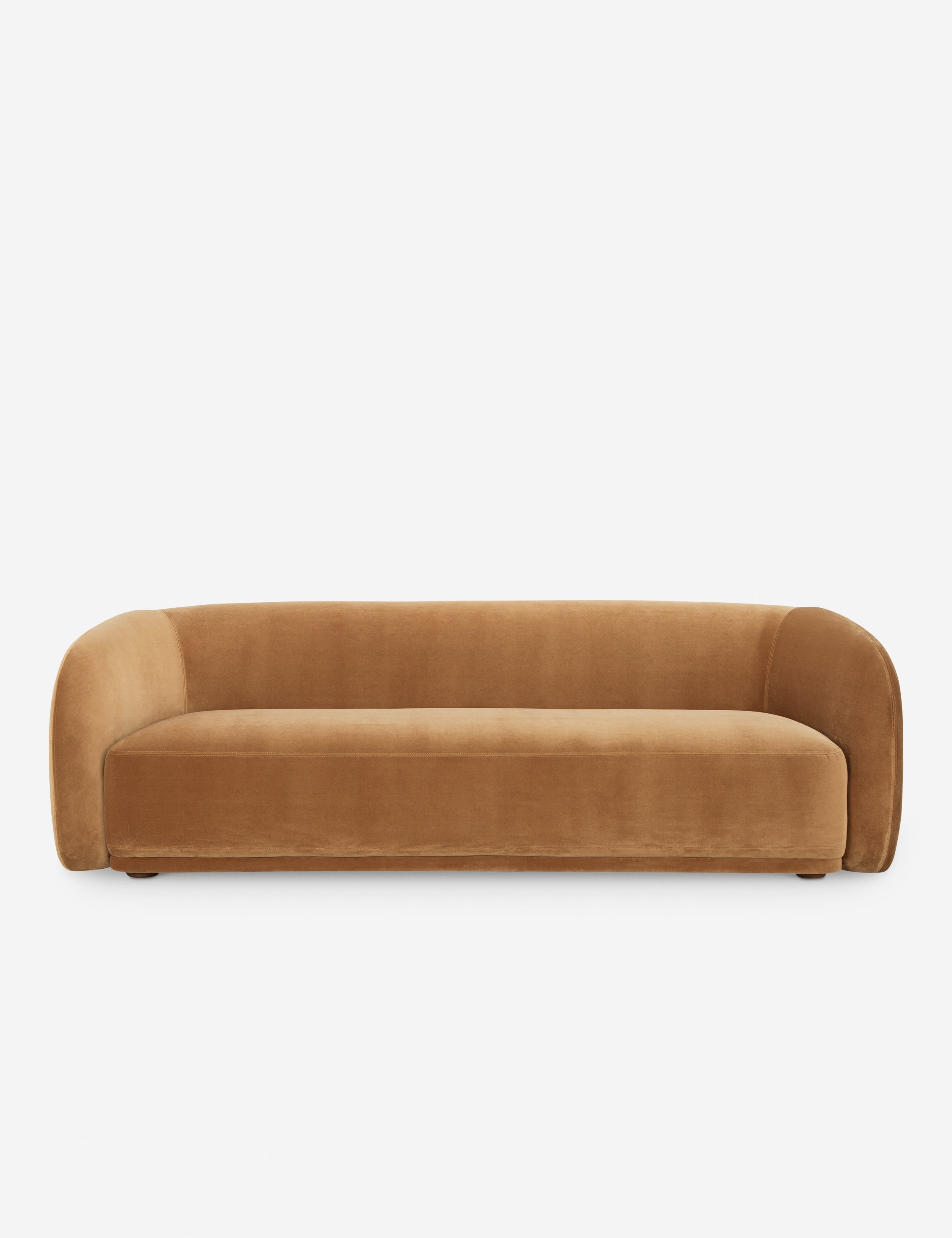 Lulu and Georgia Maas Sofa – Camel Faux Mohair