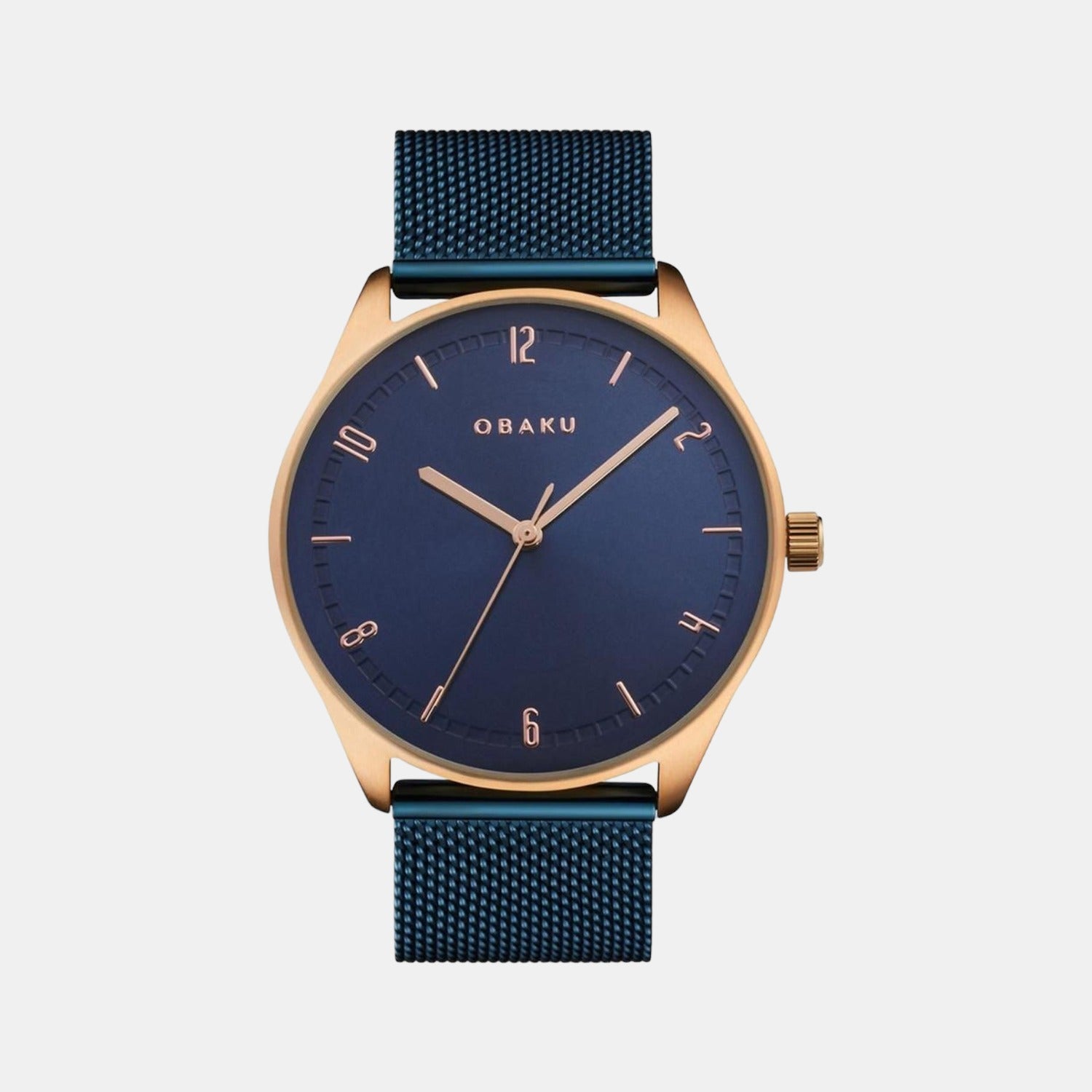 Obaku Ager Men Quartz Blue Dial Analog Stainless Steel Watch V235GXVLML