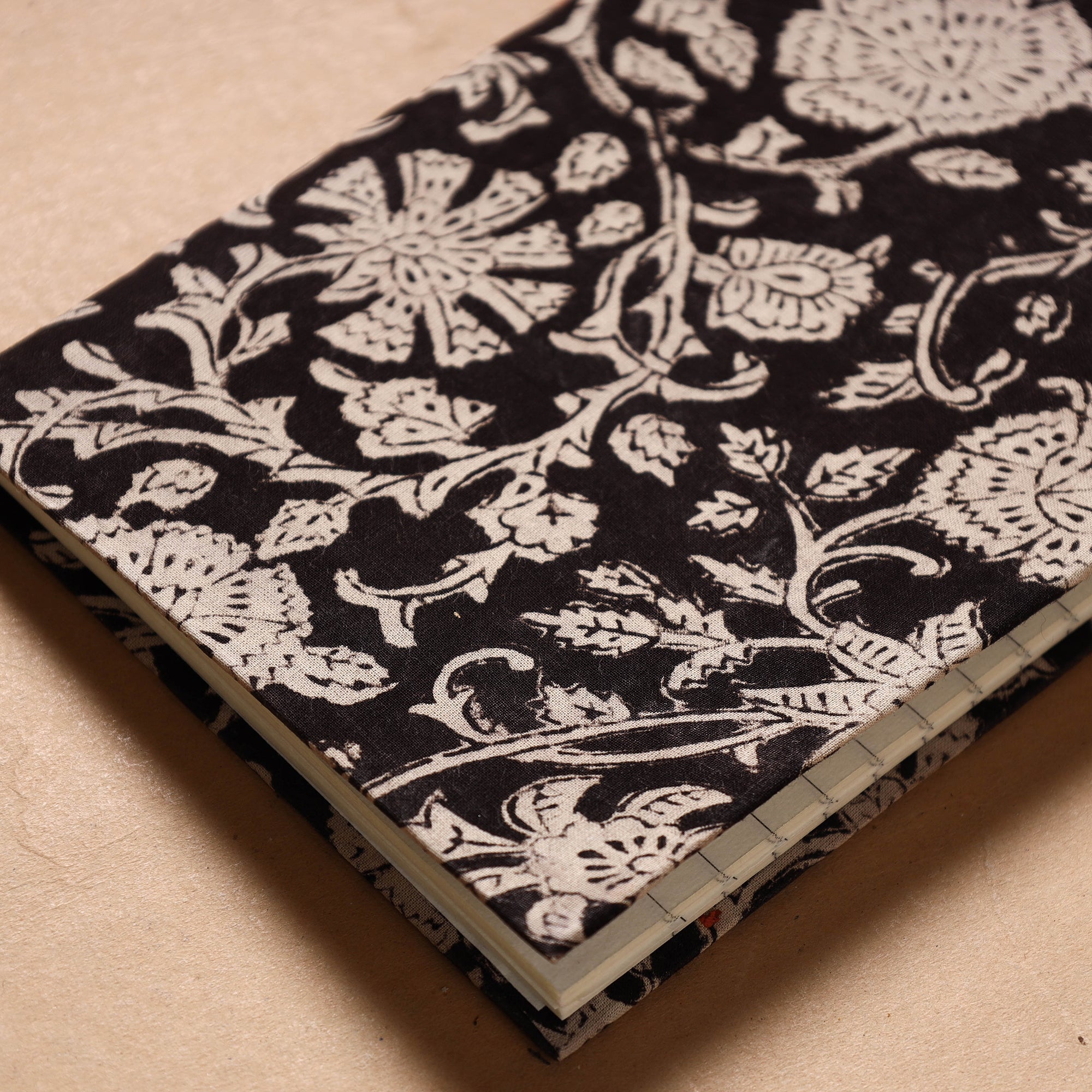 BINDAAS UNLIMITED Black - Bagru Fabric Cover Handmade Paper Notebook (7 x 5 in) - view 2