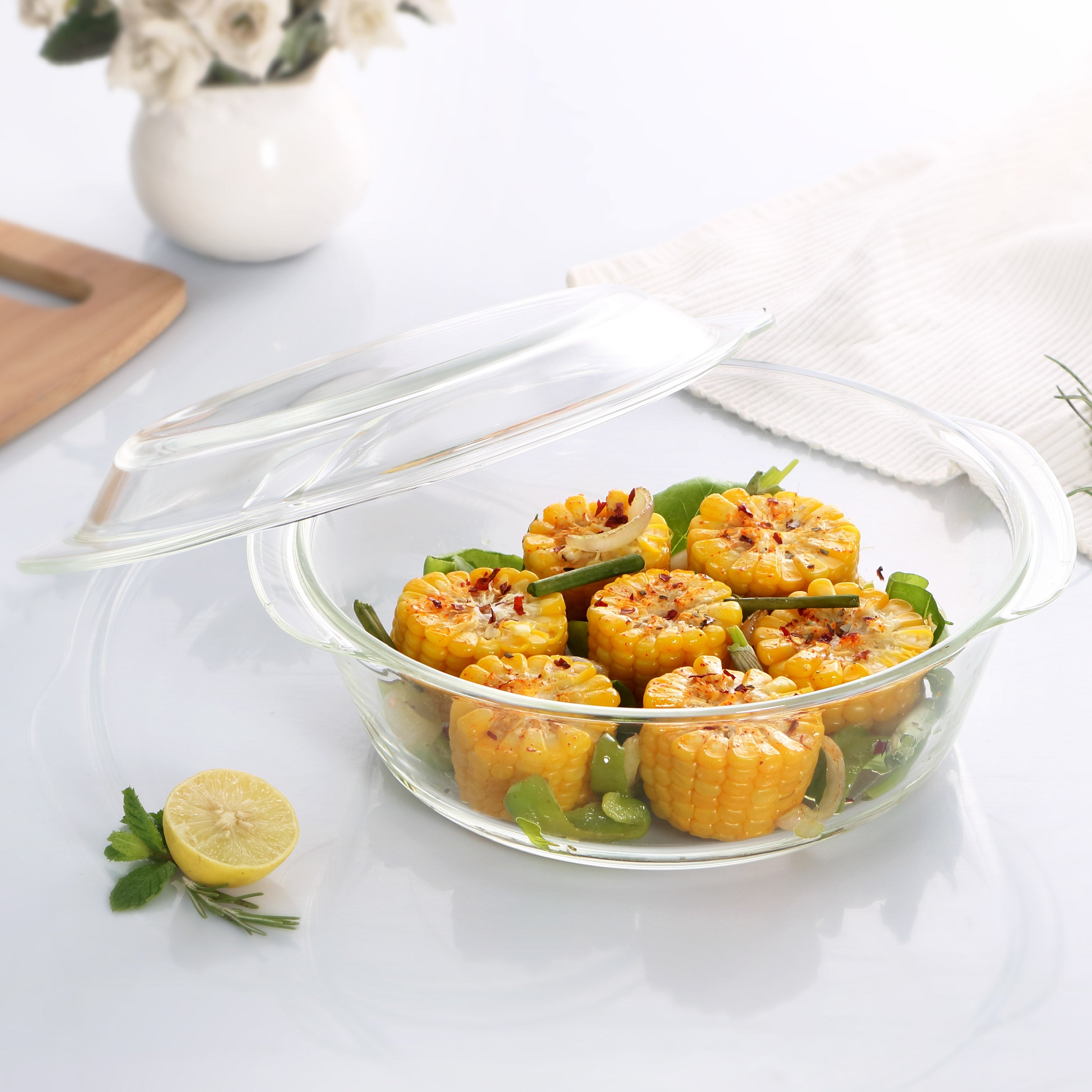 Cello Angelica Round Casserole With Lid, 2000ml
