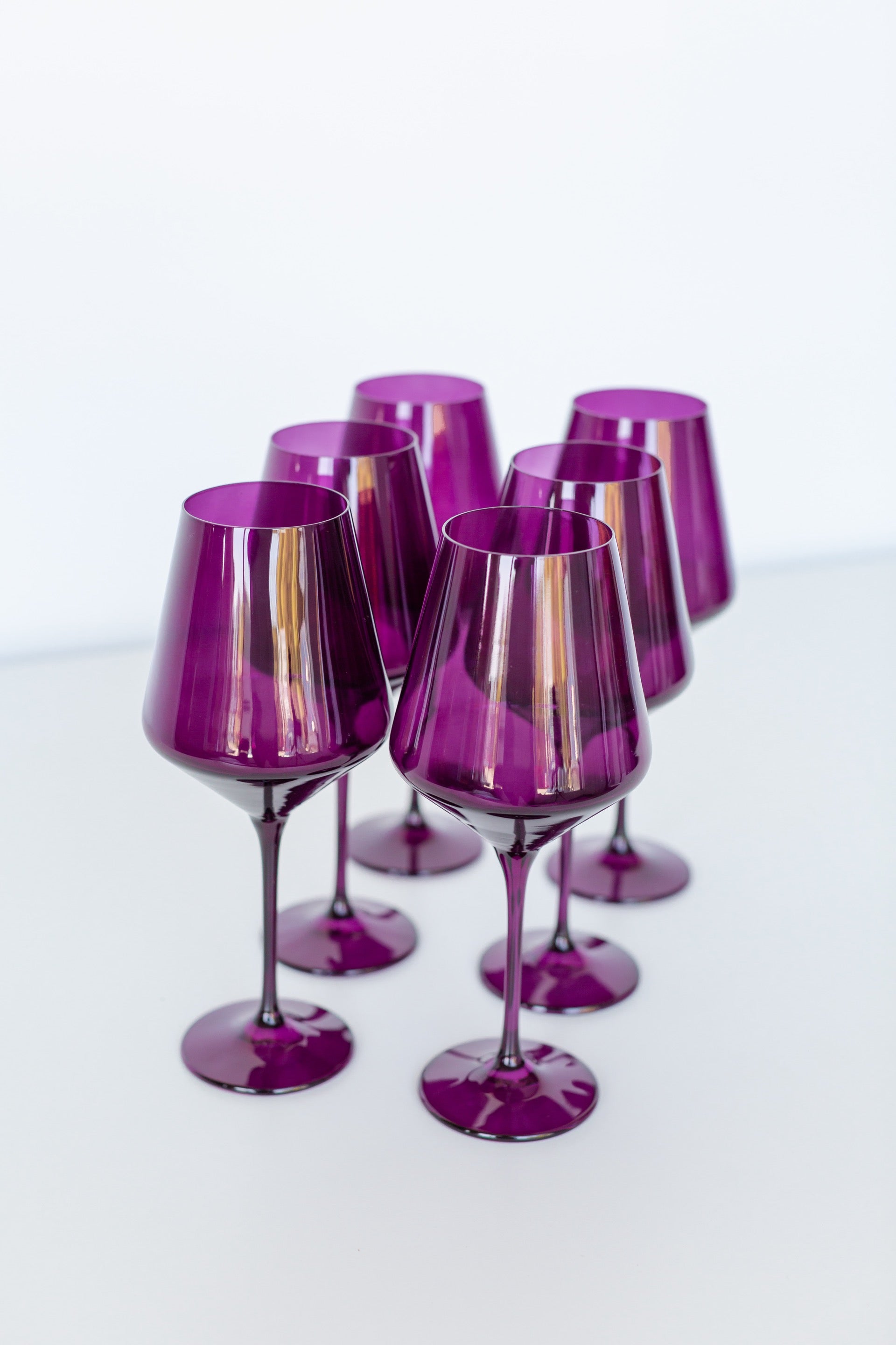 RH Signature Co. Estelle Colored Wine Stemware - Set of 6 {Amethyst} - view 3