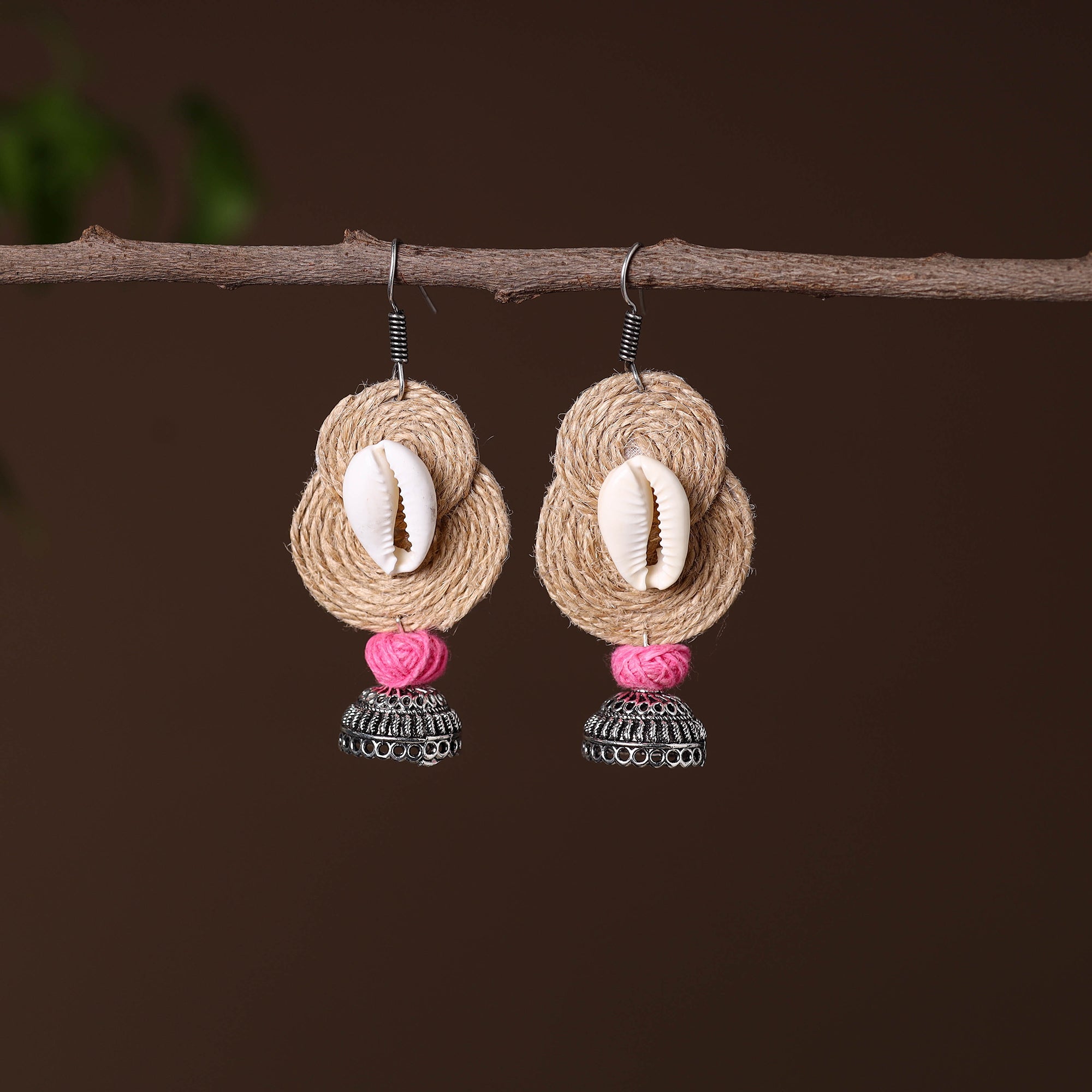 JALPARI Afiya German Silver Jute Jhumki Earrings