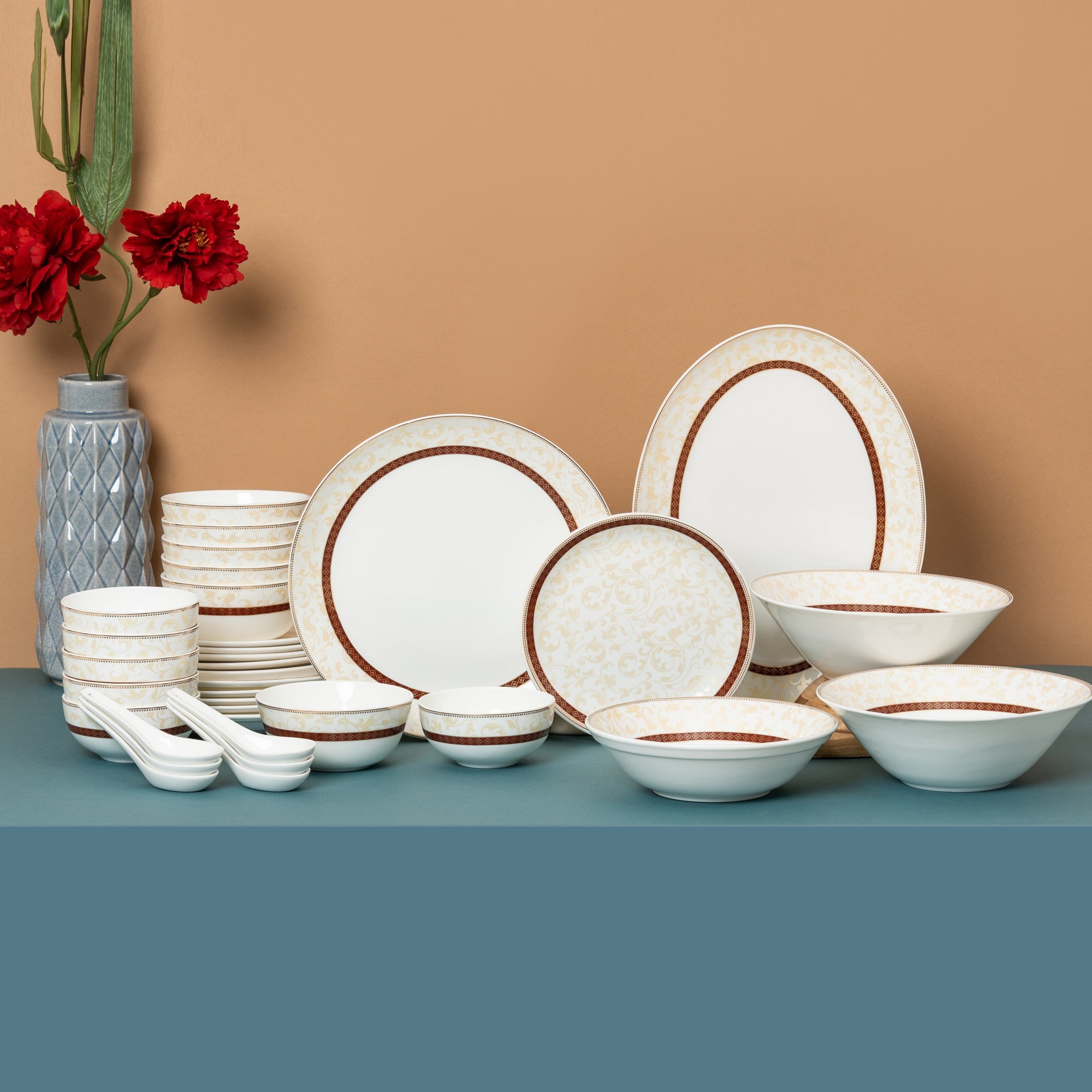 JCPL Urmi Crysta Dinner Set of 34 (CR403)