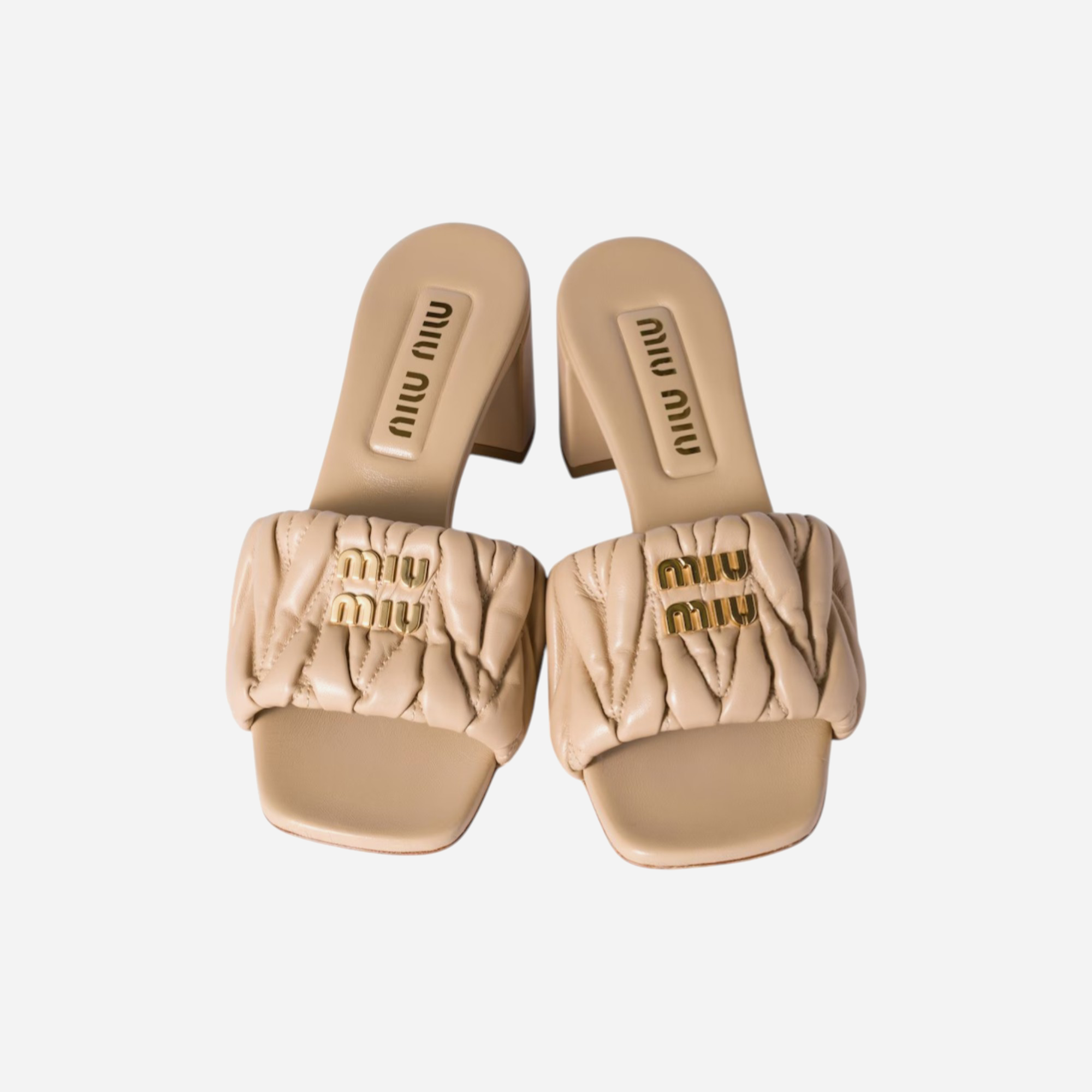 Miu Miu Leather Heels Sand Beige - view 3