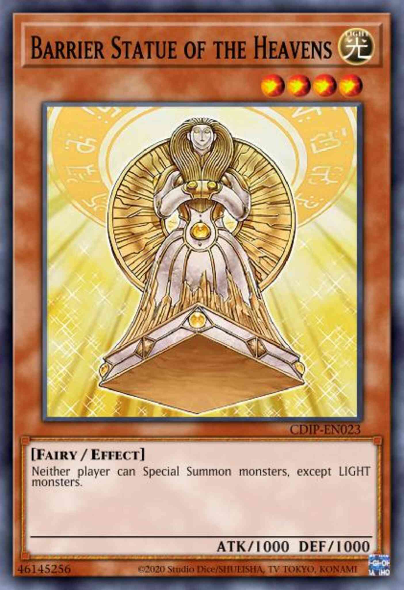 Yu-Gi-Oh! Barrier Statue of the Heavens - CDIP-EN023 - Common - 1st Edition