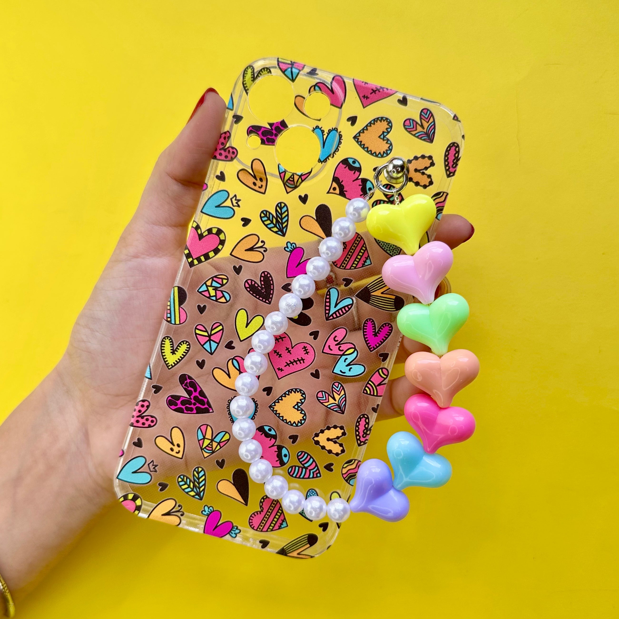 Casebasket Heart Hoot Heart Fall Chain Silicon Phone Case