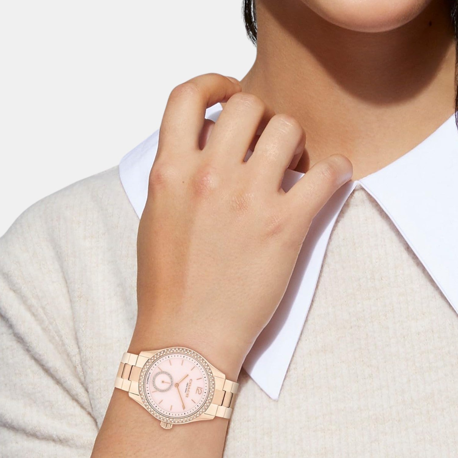 Coach Brooks Women Automatic Pink Dial Analog Stainless Steel Watch 14504488 - view 4