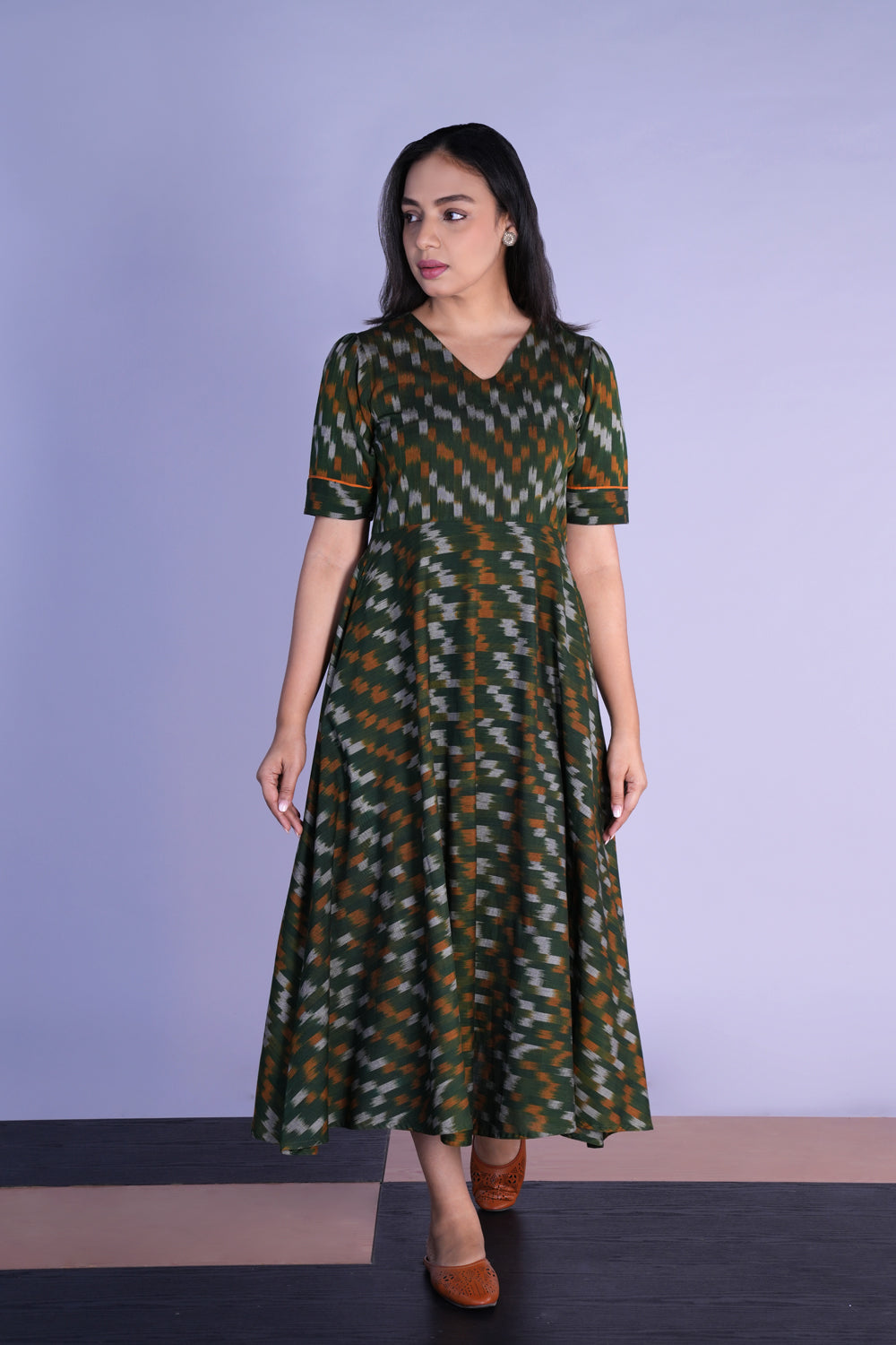 Kalanjali Ethnics Handwoven cotton Pochampally Ikat dress