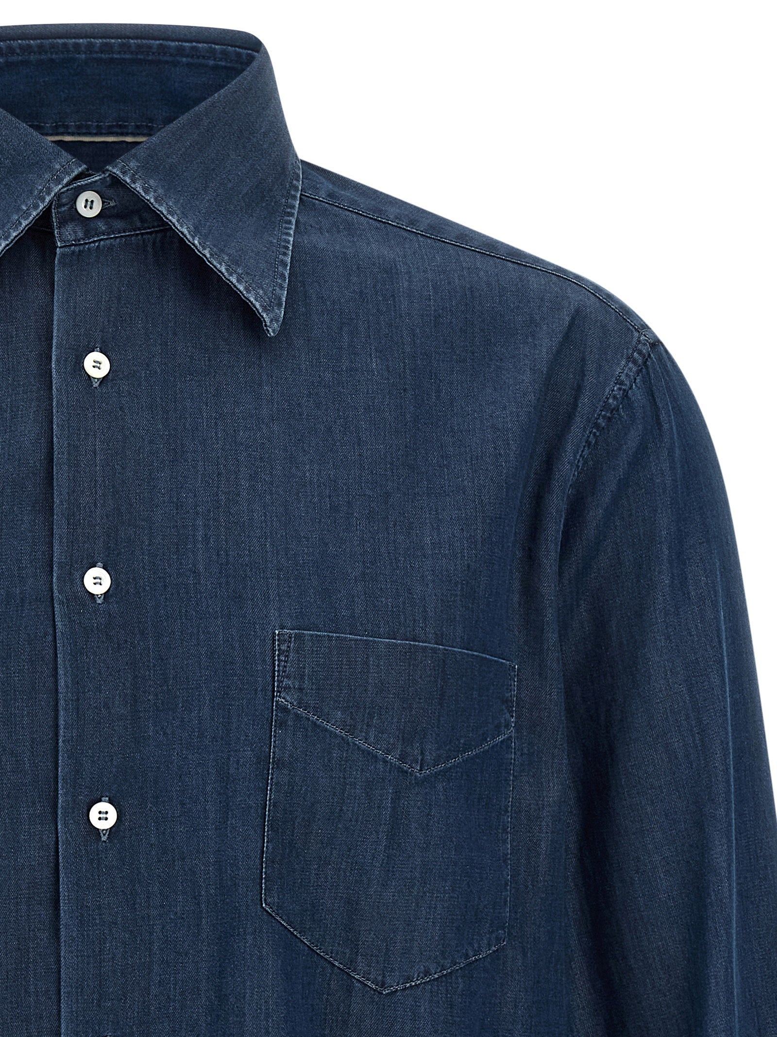 Brunello Cucinelli Lightweight Denim Shirt – 100% cotton - view 3