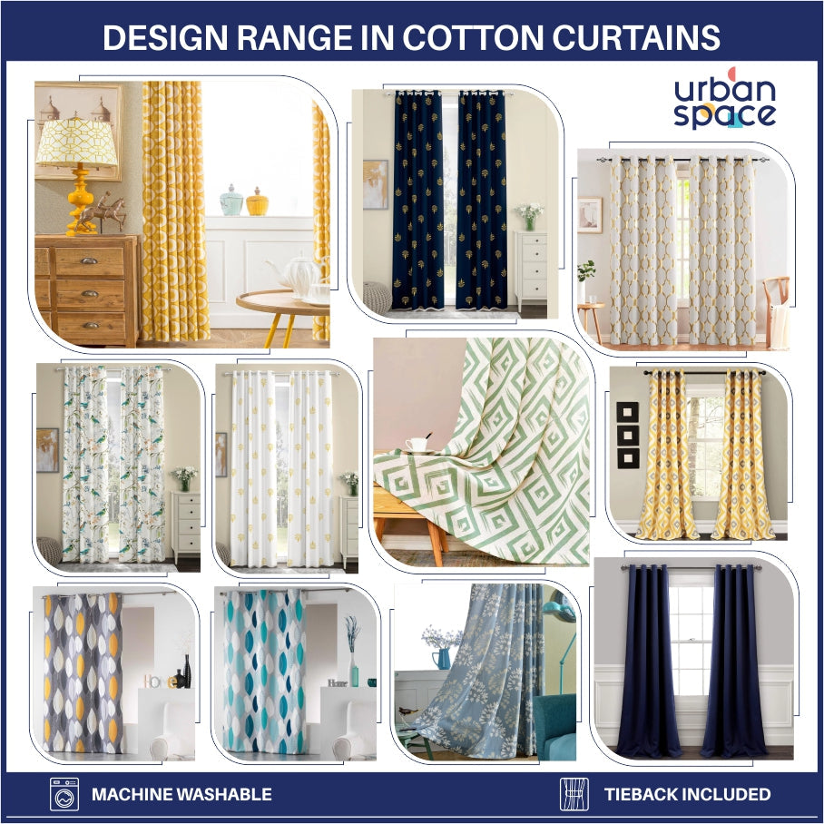 Premium 100 cotton – Urban Space -Home Furnishing Store Premium 100% Cotton Curtain for Window & Curtains for Door - Pack of 1 Curtain, Blue Pelican