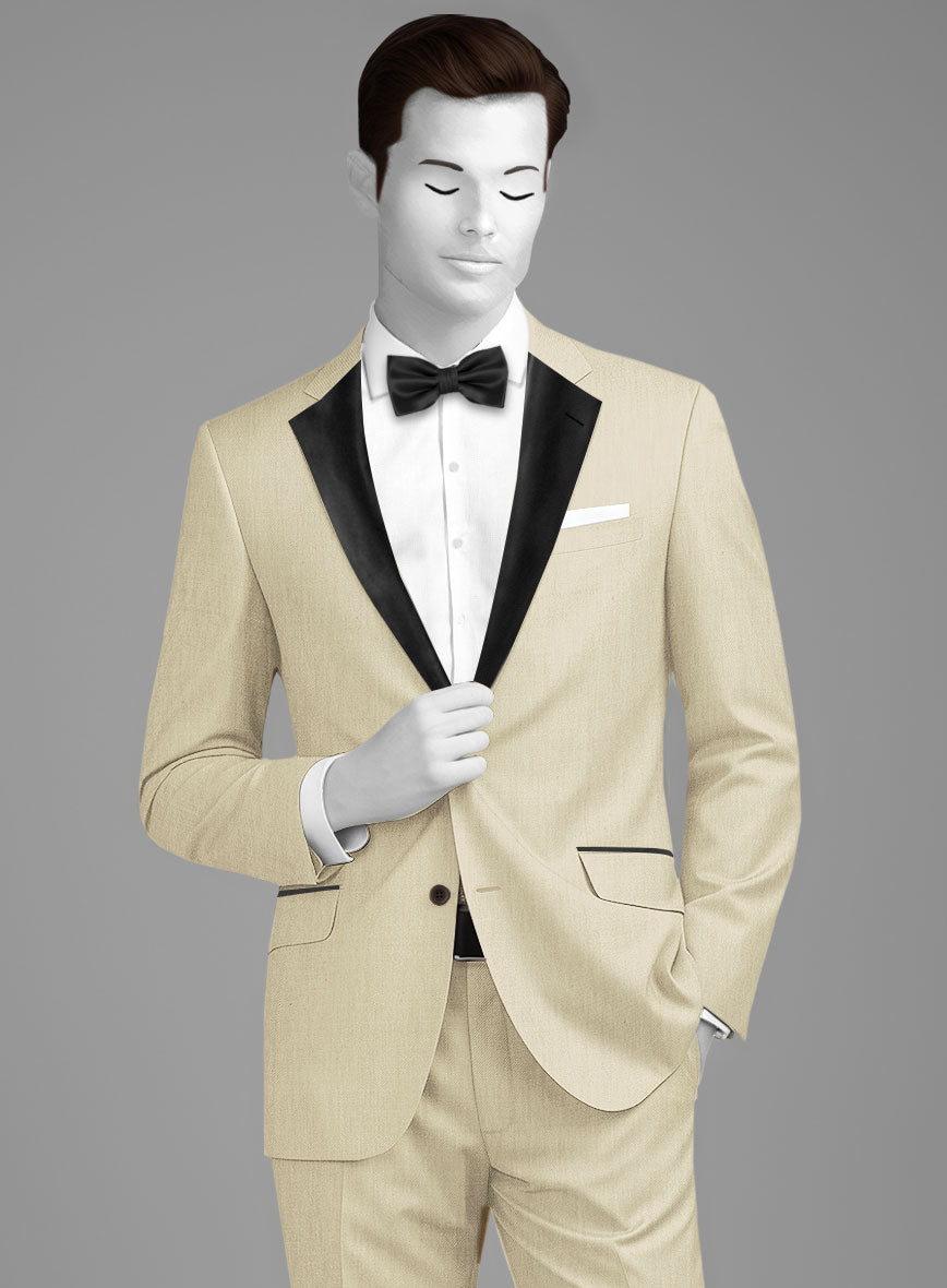 StudioSuits Napolean Light Beige Wool Tuxedo Jacket - view 2