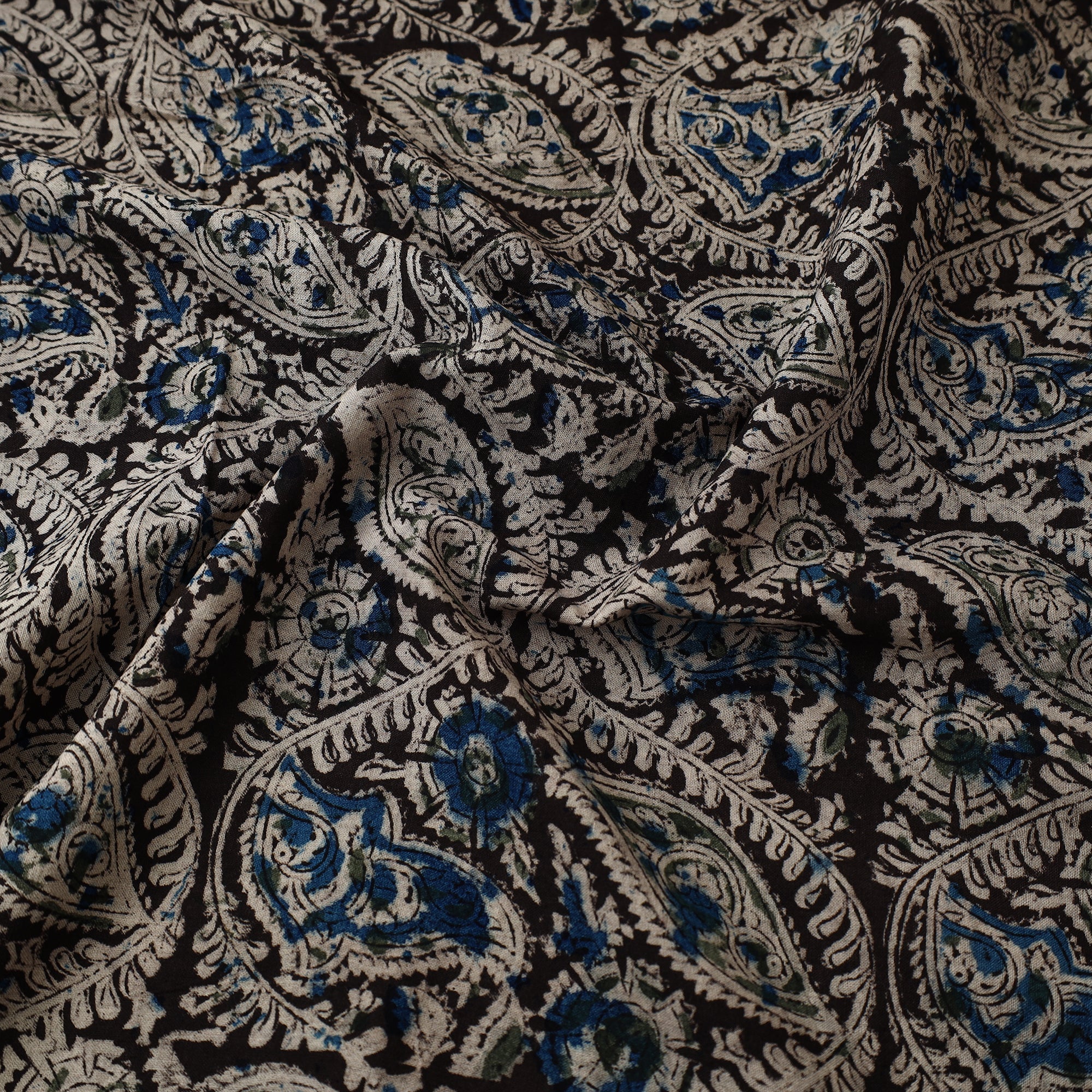 SOUTH KARGHA Black - Pedana Kalamkari Block Printed Cotton Fabric 18 - view 3