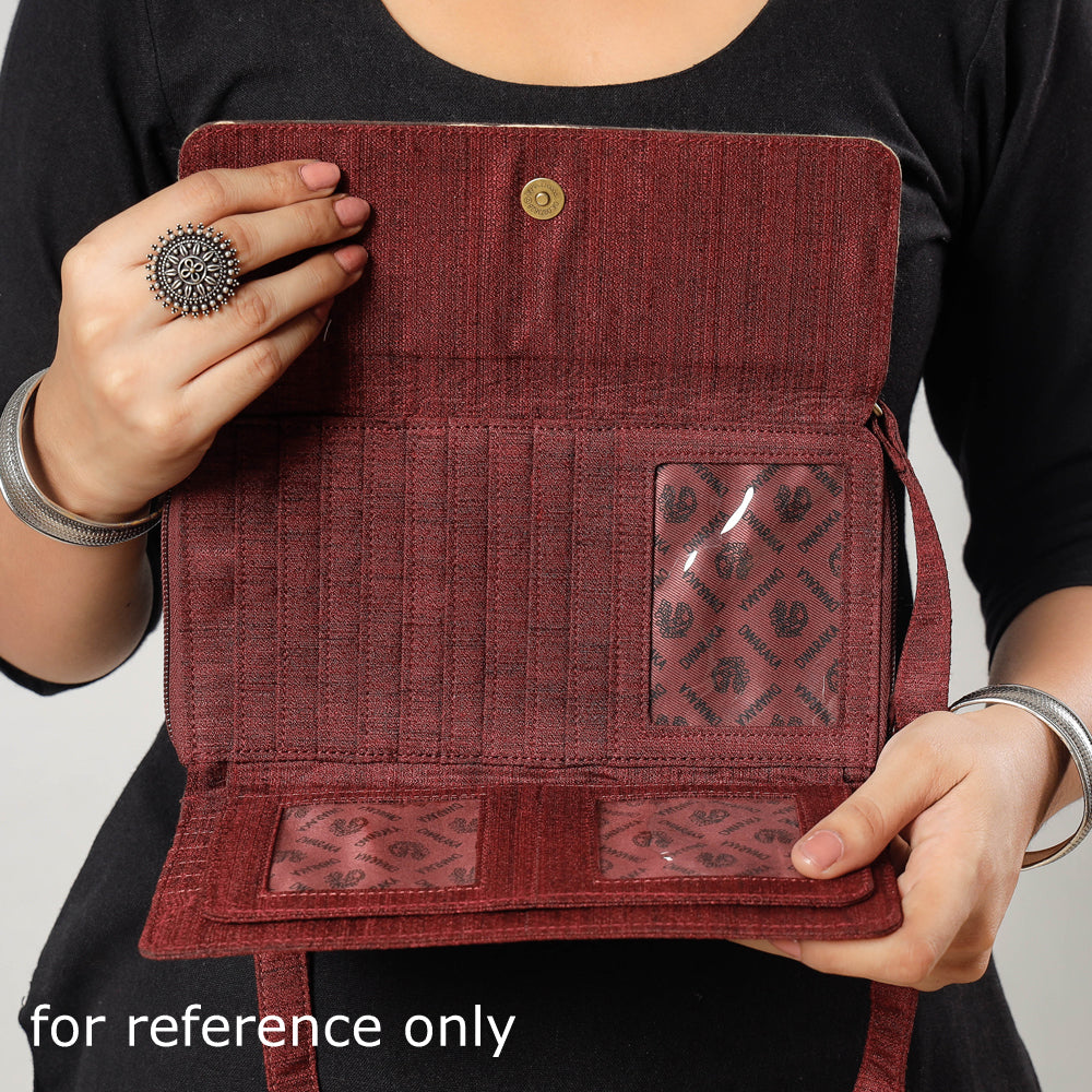 DWARAKA PLUS Brown - Handpainted Kalamkari Natural Dyed Ghicha Silk Sling Bag - view 4