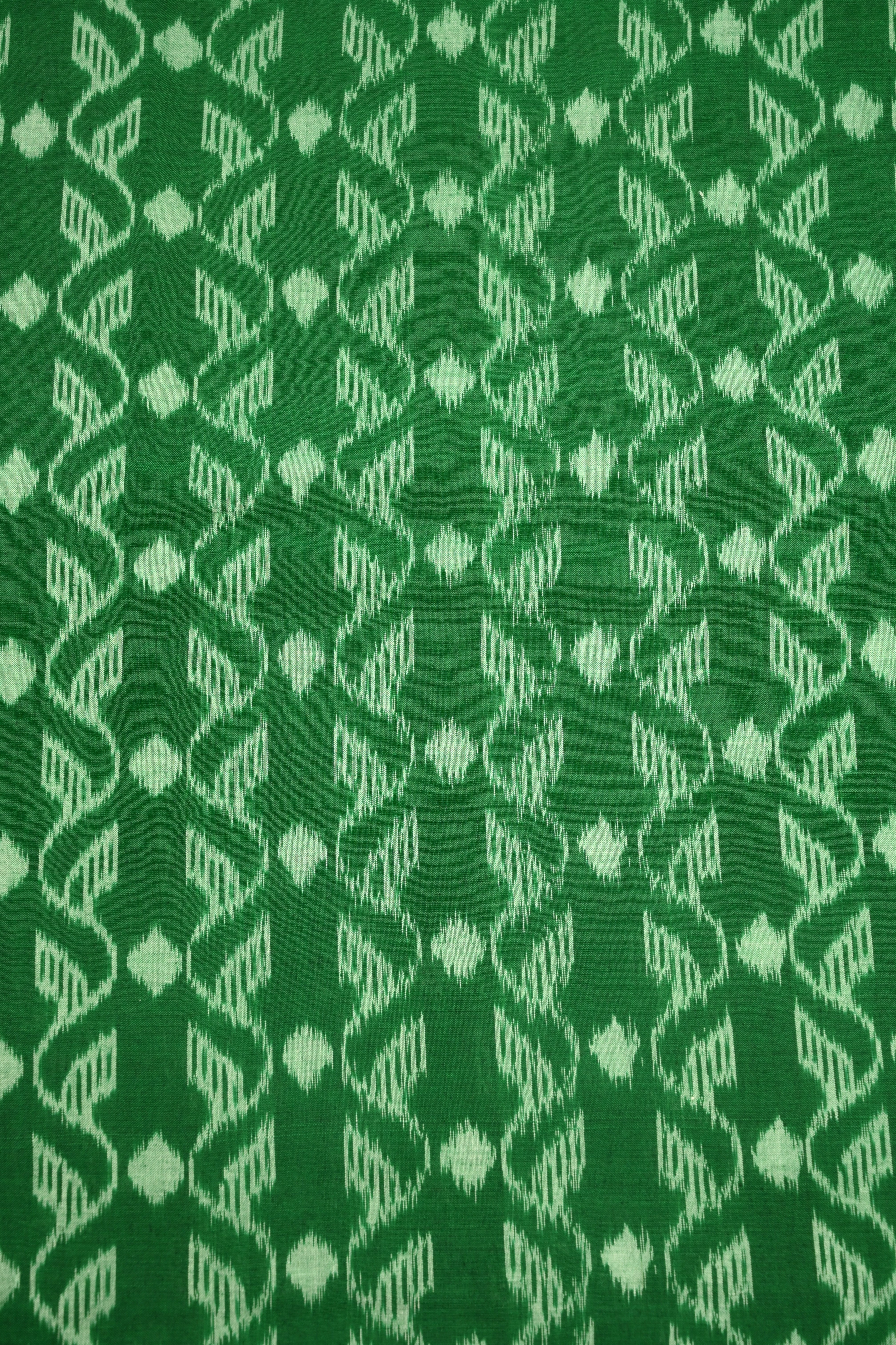 IndianVillèz Green Sambalpuri Ikat Cotton Fabric - view 2