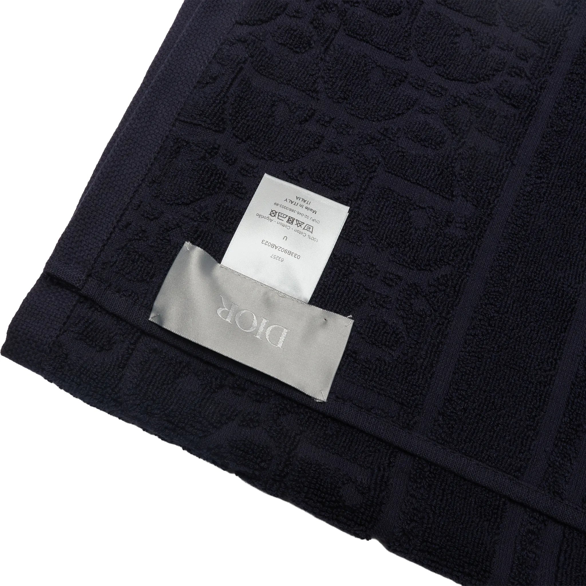 Dior Oblique Classic Terry Cotton Navy Blue Bath Beach Towel - view 5