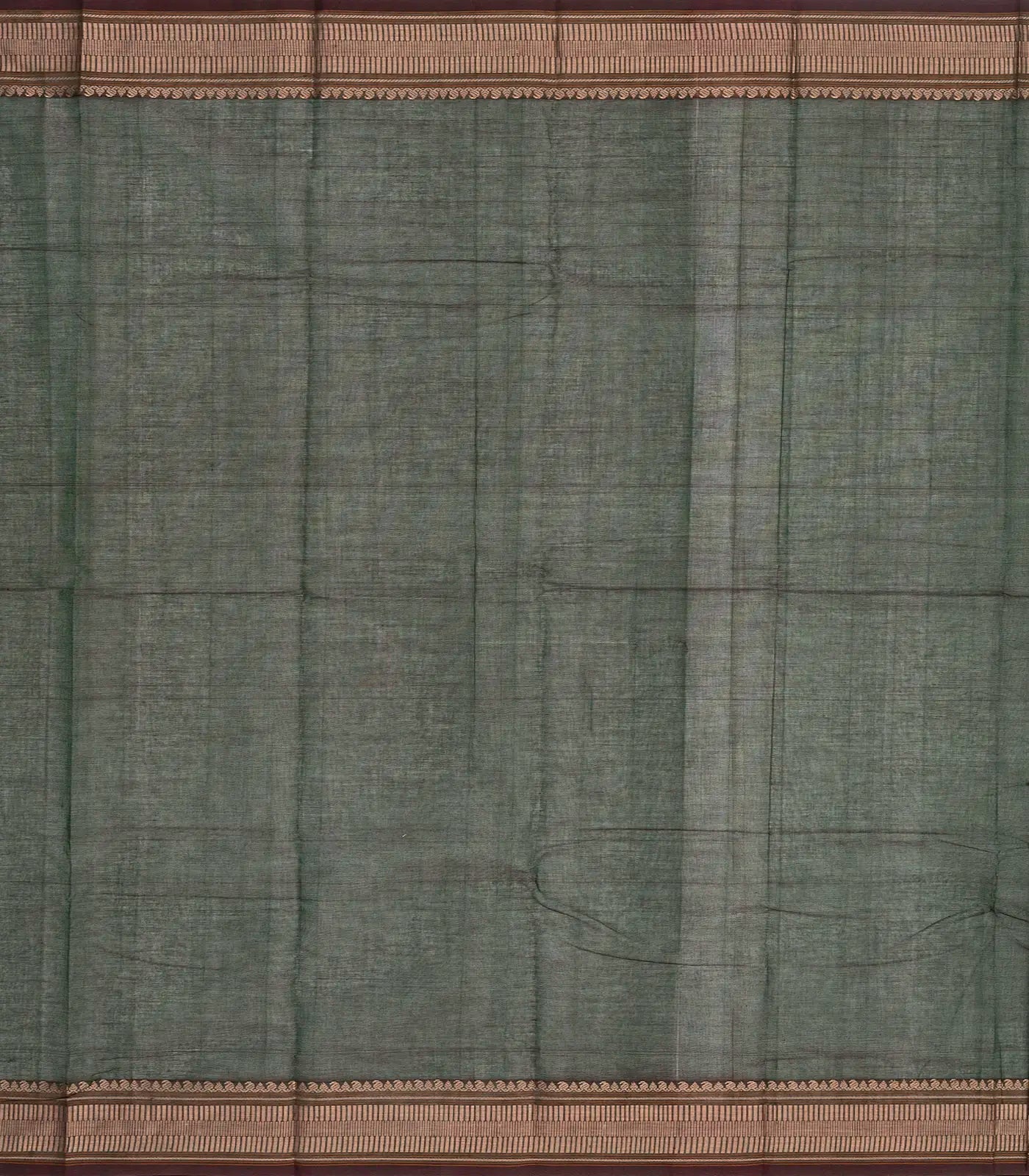 RmKV Bottle Green Handloom Kanchi Cotton Saree With Mango Motifs - view 4