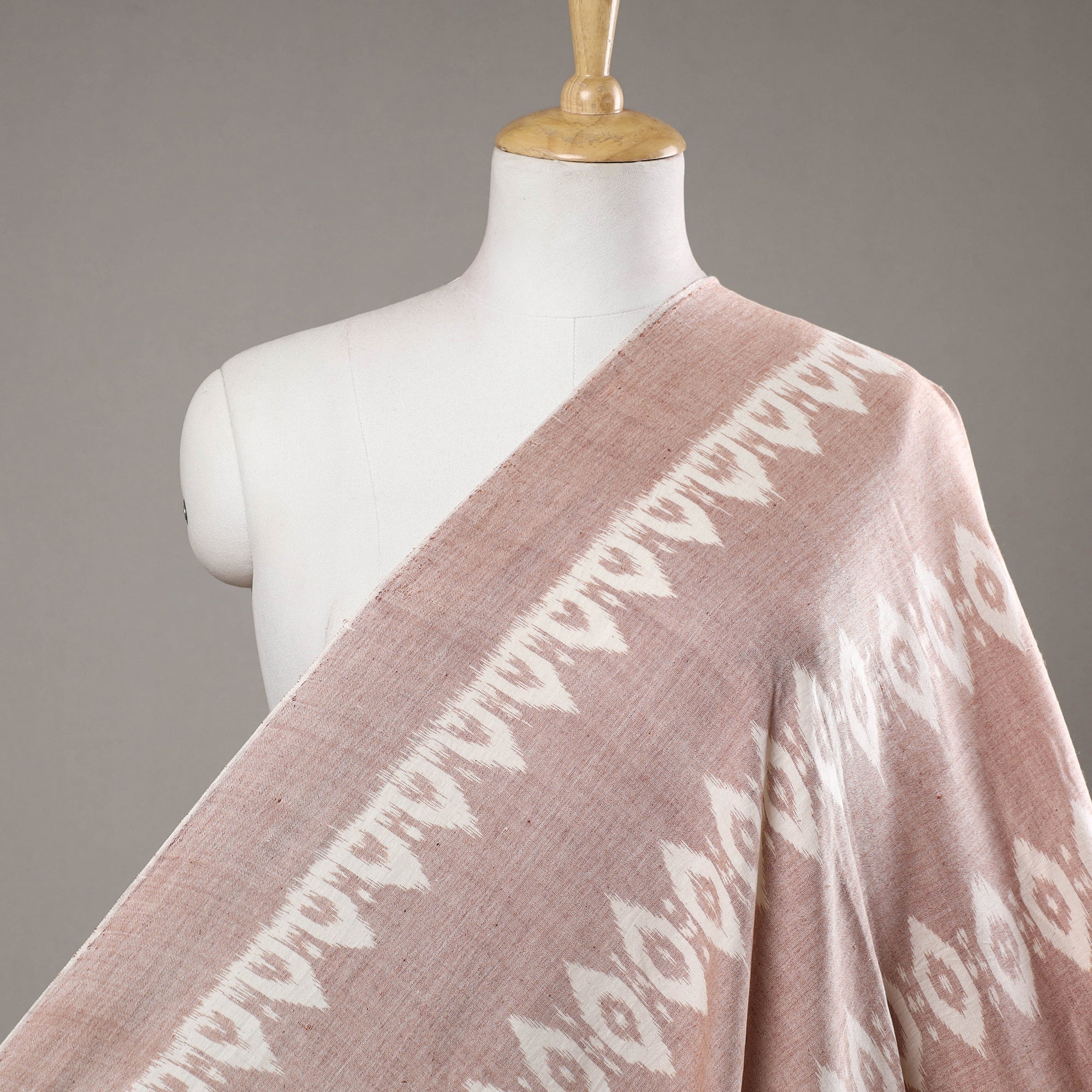 ASHOKA ASSEMBLE - CELEBRATING CRAFTS OF ODISHA Brown - Maniabandha Ikat Weave Handloom Cotton Fabric