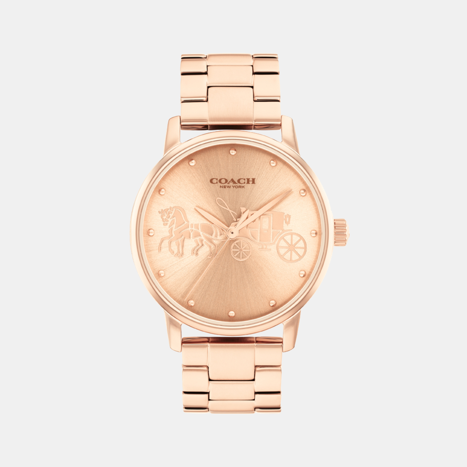 Coach Grand Women Quartz Rose Gold Dial Analog Stainless Steel Watch 14503076