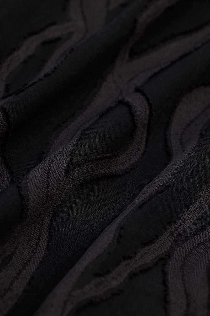 SNITCH Black Textured Box Fit Shirt - view 8