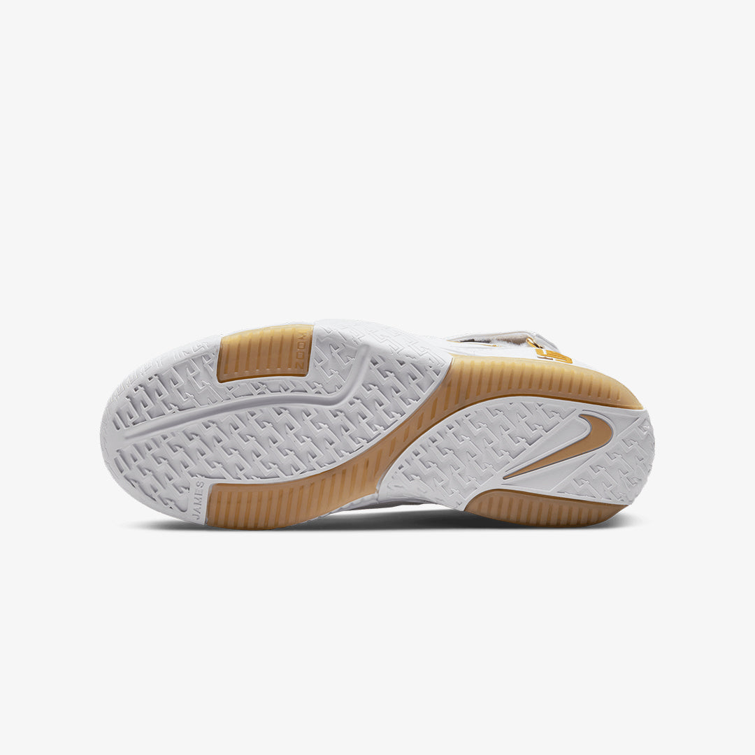 Nike | LEBRON 2 MACCABI { WHITE/METALLIC GOLD-VARSITY CRIMSON - view 5