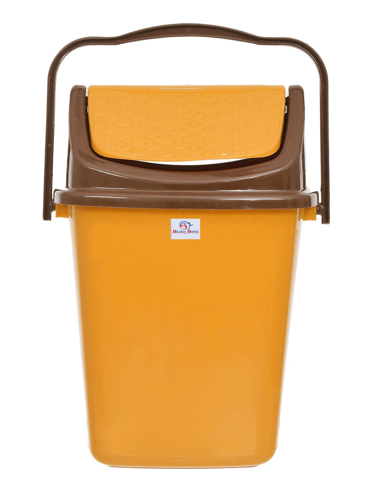 Heart Home Plastic Dustbin, Trashbin, Wastebin For Kitchen, Bathroom, Office Use With Swing Lid With Handle, 7 Liter (Yellow)-47HH0826