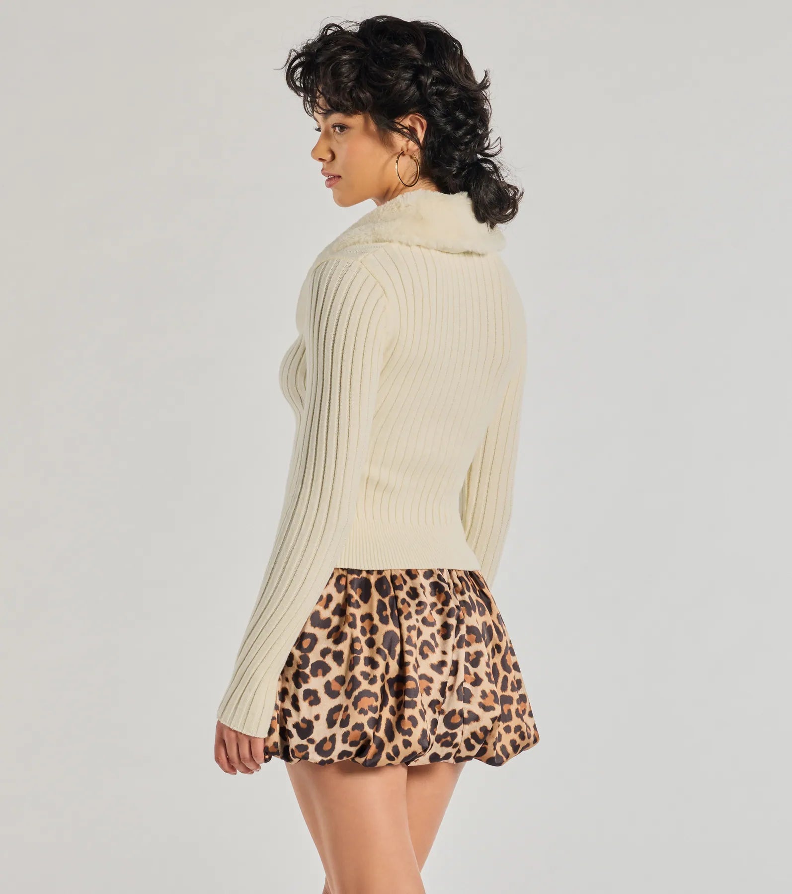 Windsor So Extra Faux Fur Trim Cardigan - view 7