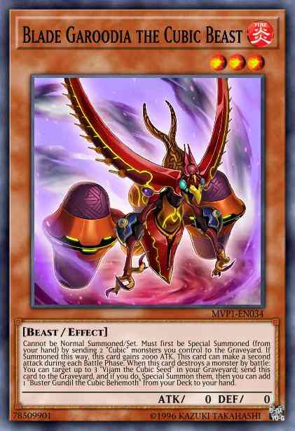 Yu-Gi-Oh! Blade Garoodia the Cubic Beast - MVP1-EN034 - Ultra Rare - 1st Edition