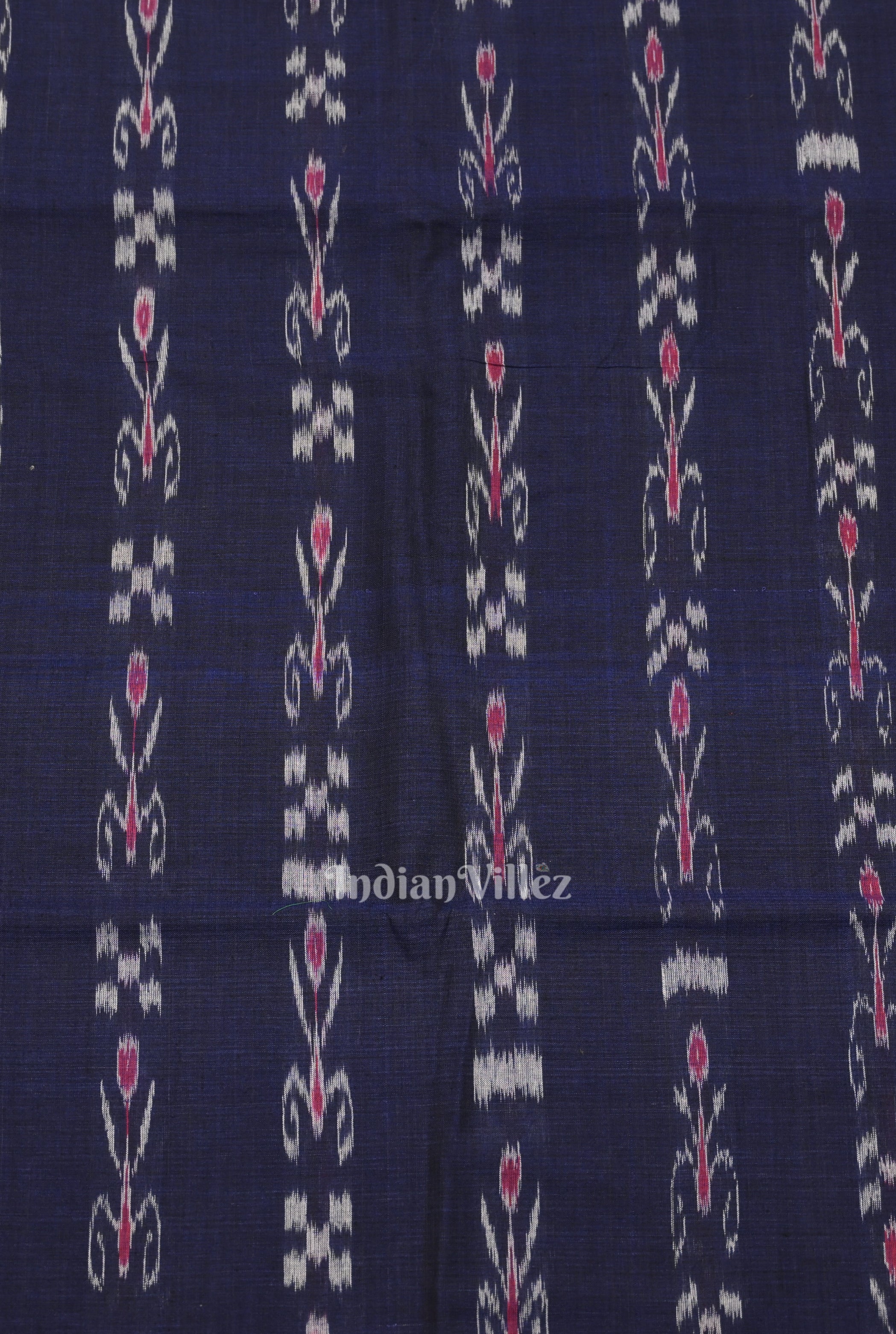 IndianVillèz Blue Mayur Chandrika Sambalpuri Ikat Cotton Fabric - view 3