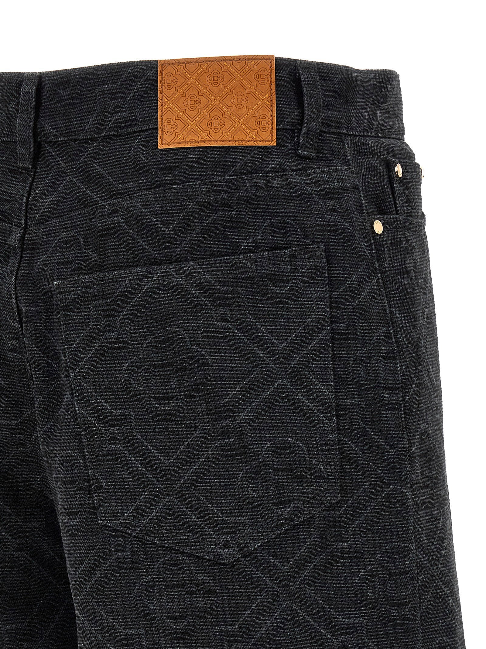 Casablanca Laser Monogram Denim Bermuda Shorts - view 4