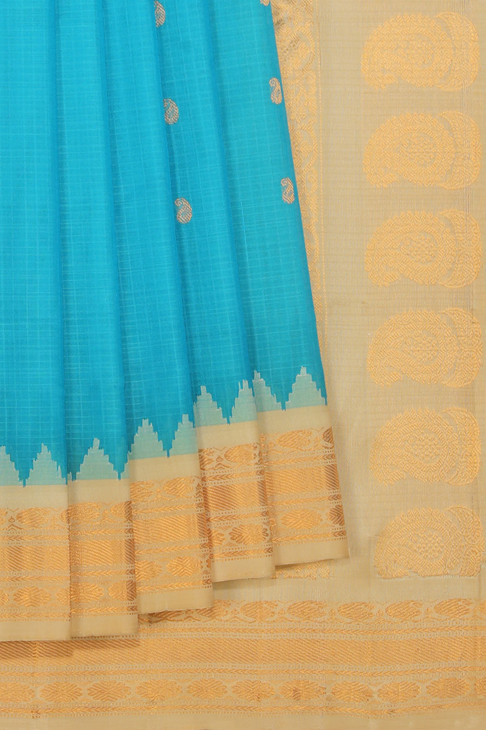 Kalanjali Gadwal Blue Saree – Women's