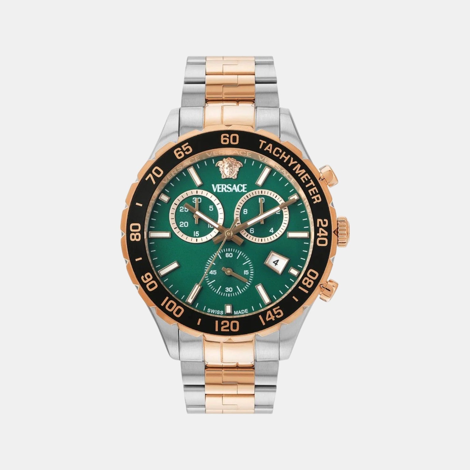 Versace Hellen Men Quartz Green Dial Chronograph Stainless Steel Watch VEPCA0424