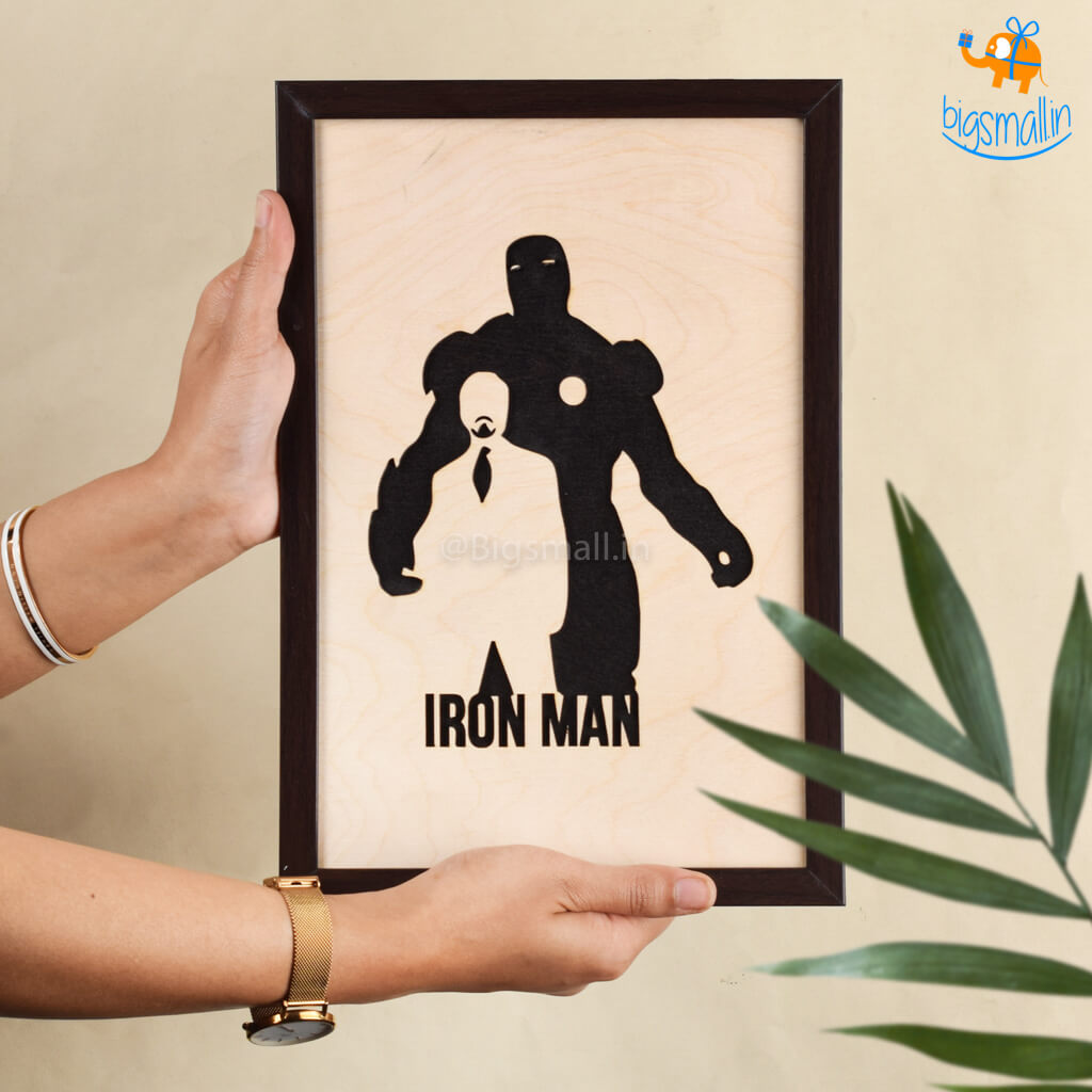 Bigsmall_cc Iron Man Engraved Wooden Frame - view 3