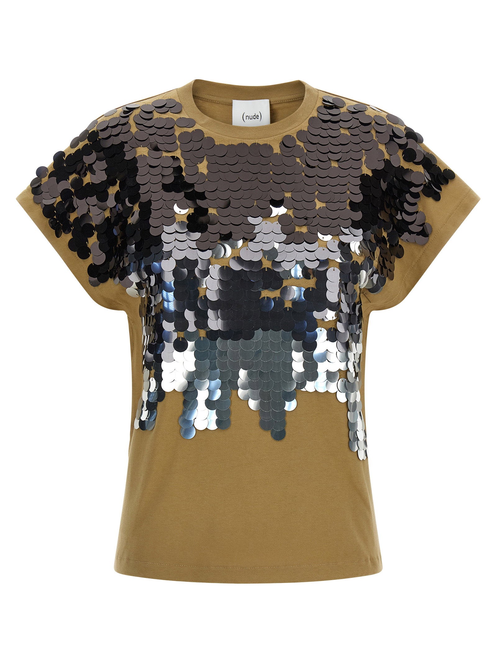 Nude Sequin T-shirt – 100% cotton