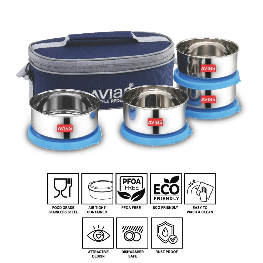 AVIAS Freshia Stainless Steel Tiffin Box with jacket (Horizontal) | Food Grade | Light Weight - view 7