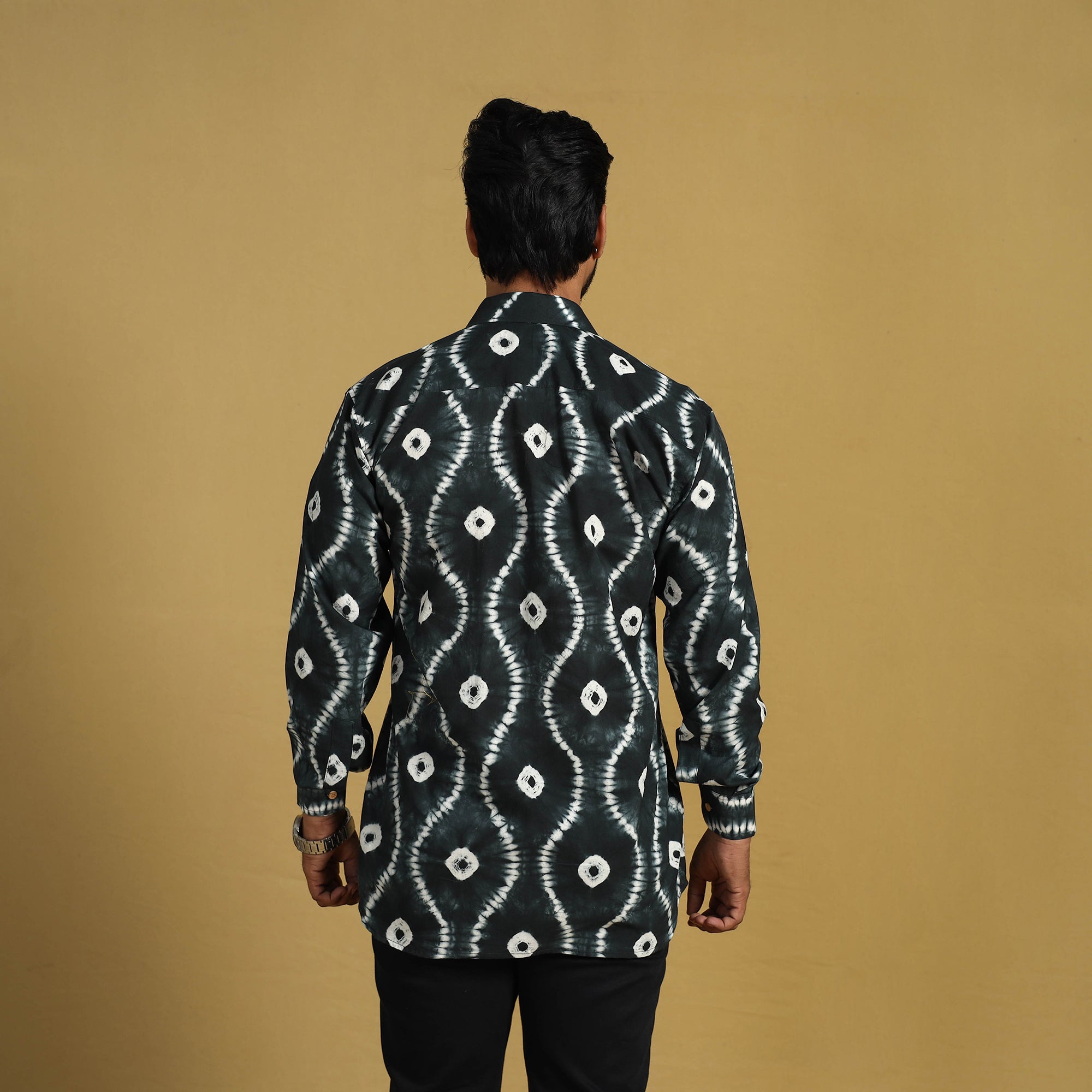 ITOKRI CASUALS Black - Full Sleeve Tie & Dye Cotton Men Shibori Shirt 02 - view 4