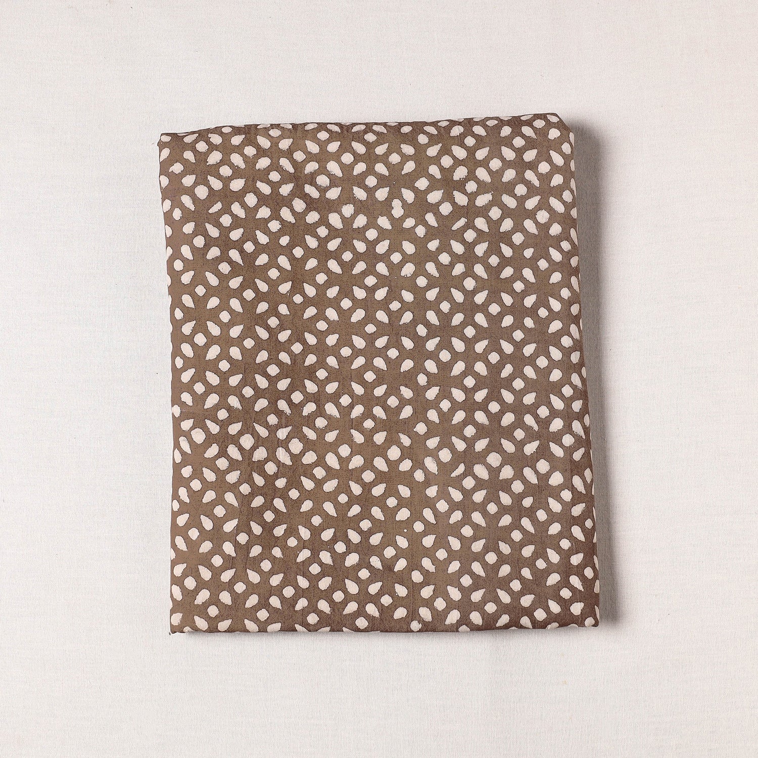 HAVELI CHRONICLES Brown - Mulberry Silk Cotton Handloom Pipad Block Printing Precut Fabric