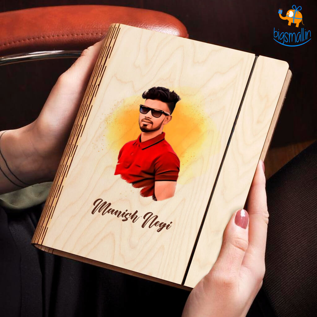 Chitra Chaya Personalized Photo Art Wooden Binder With Elastic Strap | COD Not Available - view 5