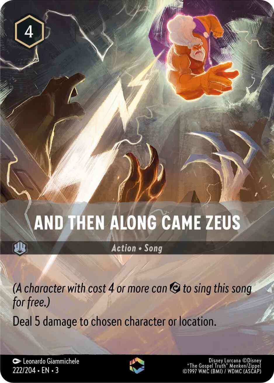 Lorcana And Then Along Came Zeus (Enchanted) - 222/204 [Into the Inklands] [Holofoil]