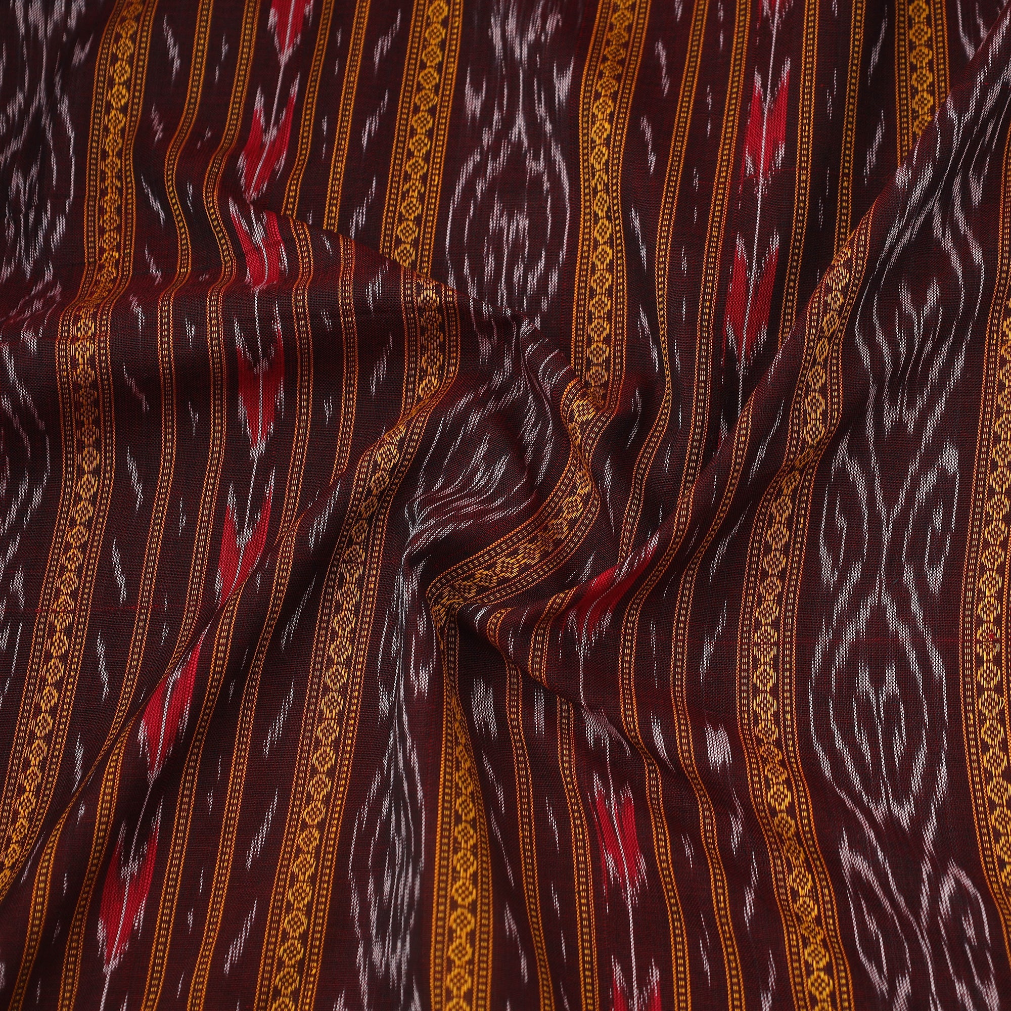 ASHOKA ASSEMBLE - CELEBRATING CRAFTS OF ODISHA Brown - Handloom Cotton Sambalpuri Ikat Fabric 10 - view 3