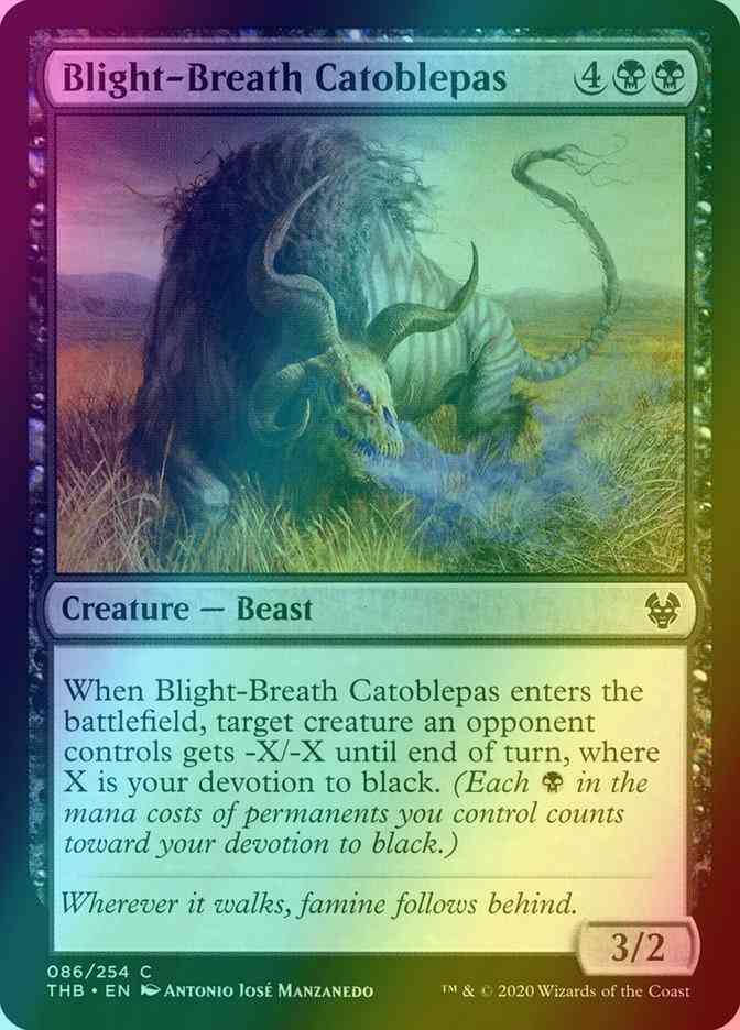 Blight-breath catoblepas 86 – Magic Blight-Breath Catoblepas [86] [Theros Beyond Death] [Foil]